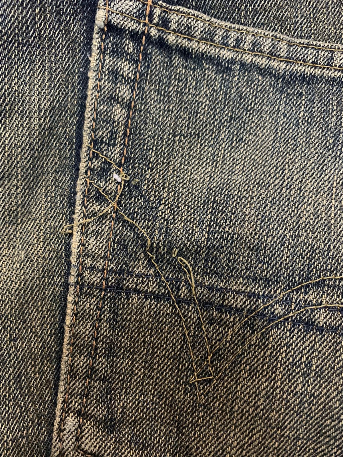 Kapital VINTAGE EDWIN 505X SELVEDGE RUSTY MUDWASH DISTRESSED DENIM Size US 33 - 19 Thumbnail