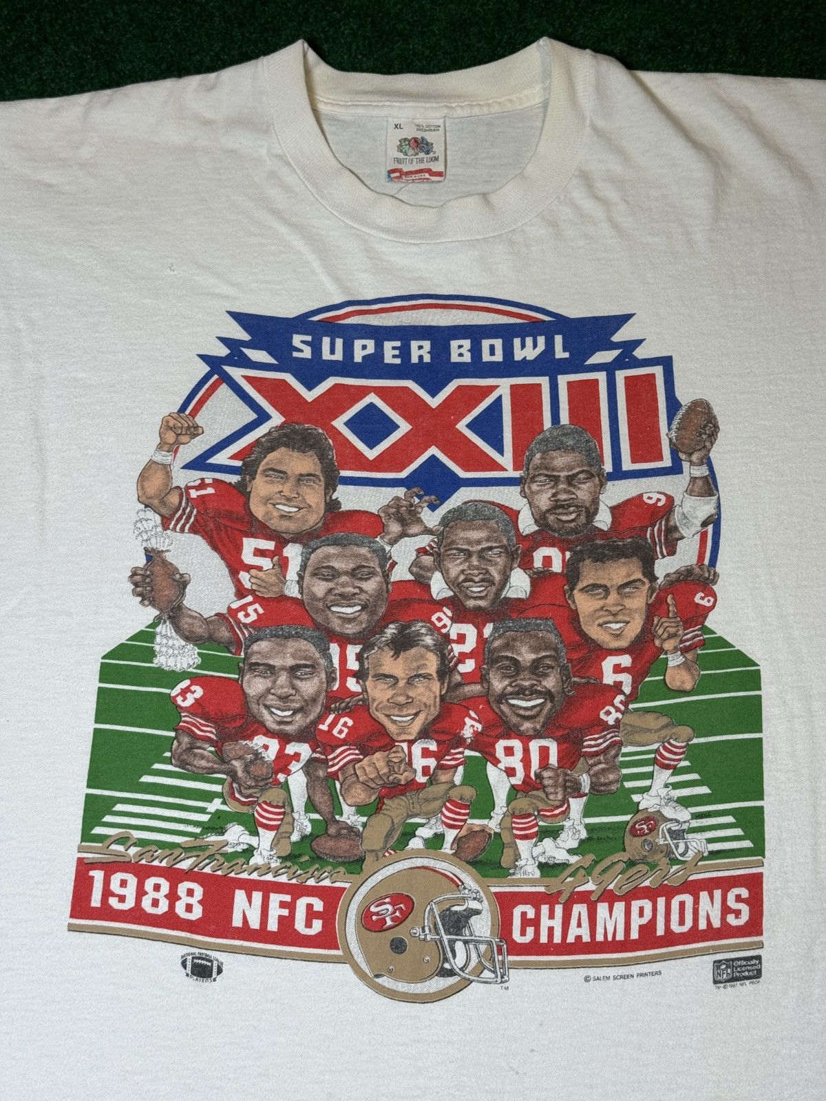 Salem Sportswear × Vintage Vintage 80s 90s 49ers Caricature Super Bowl XXII XL T Shirt Size US XL / EU 56 / 4 - 2 Thumbnail