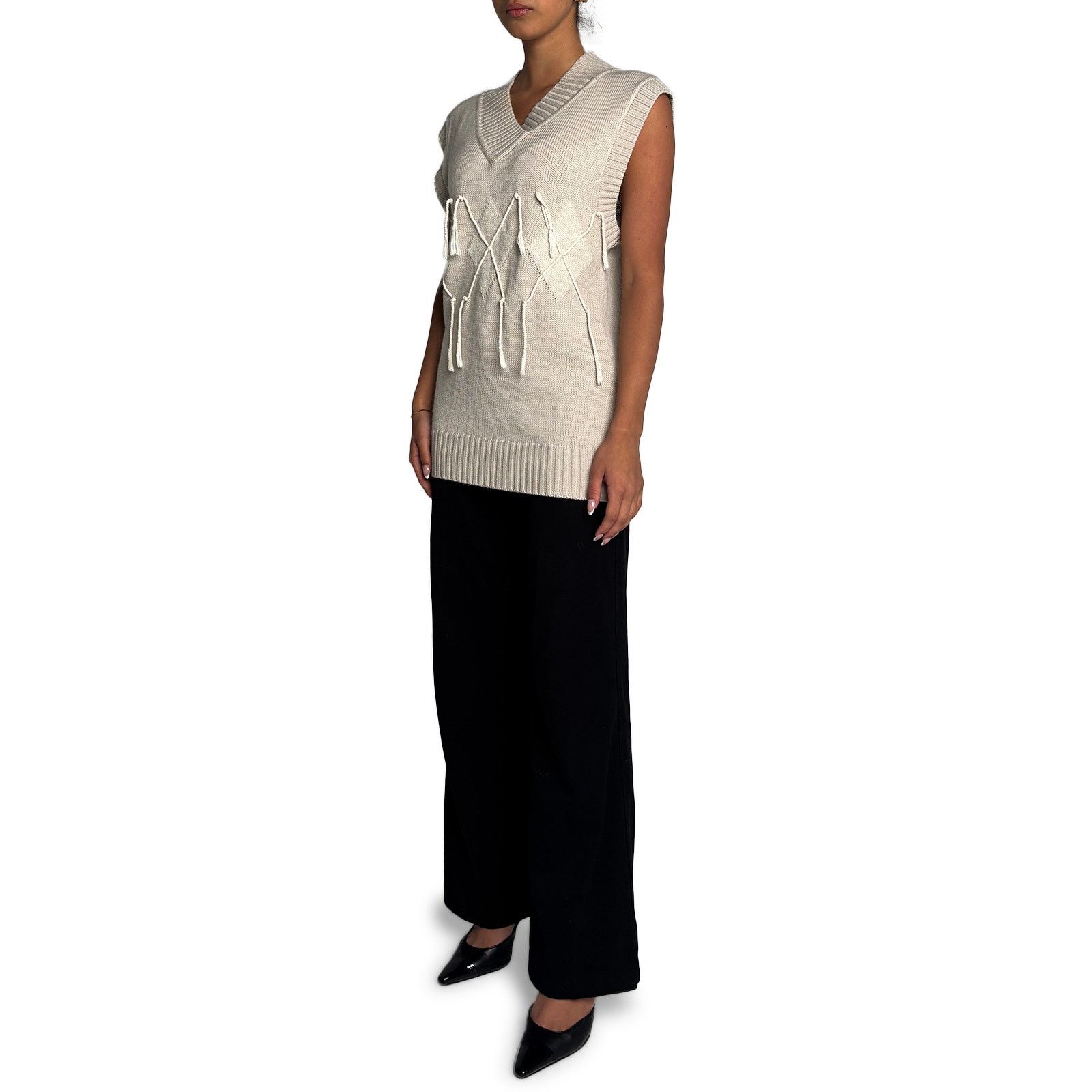 Other Knit Cream Vest Size M / US 6-8 / IT 42-44 - 4 Thumbnail