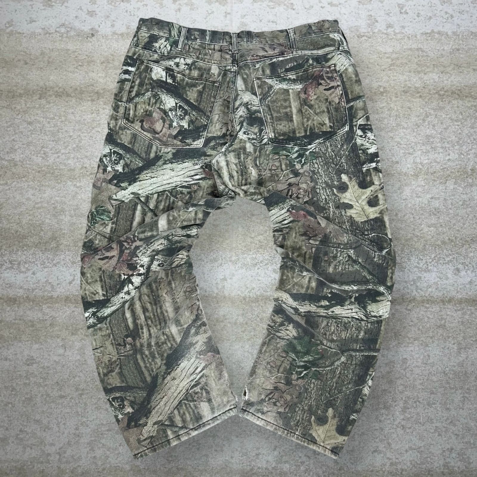 Vintage 90s Mossy Oak Jeans 38x30 Baggy Wide Leg Camo