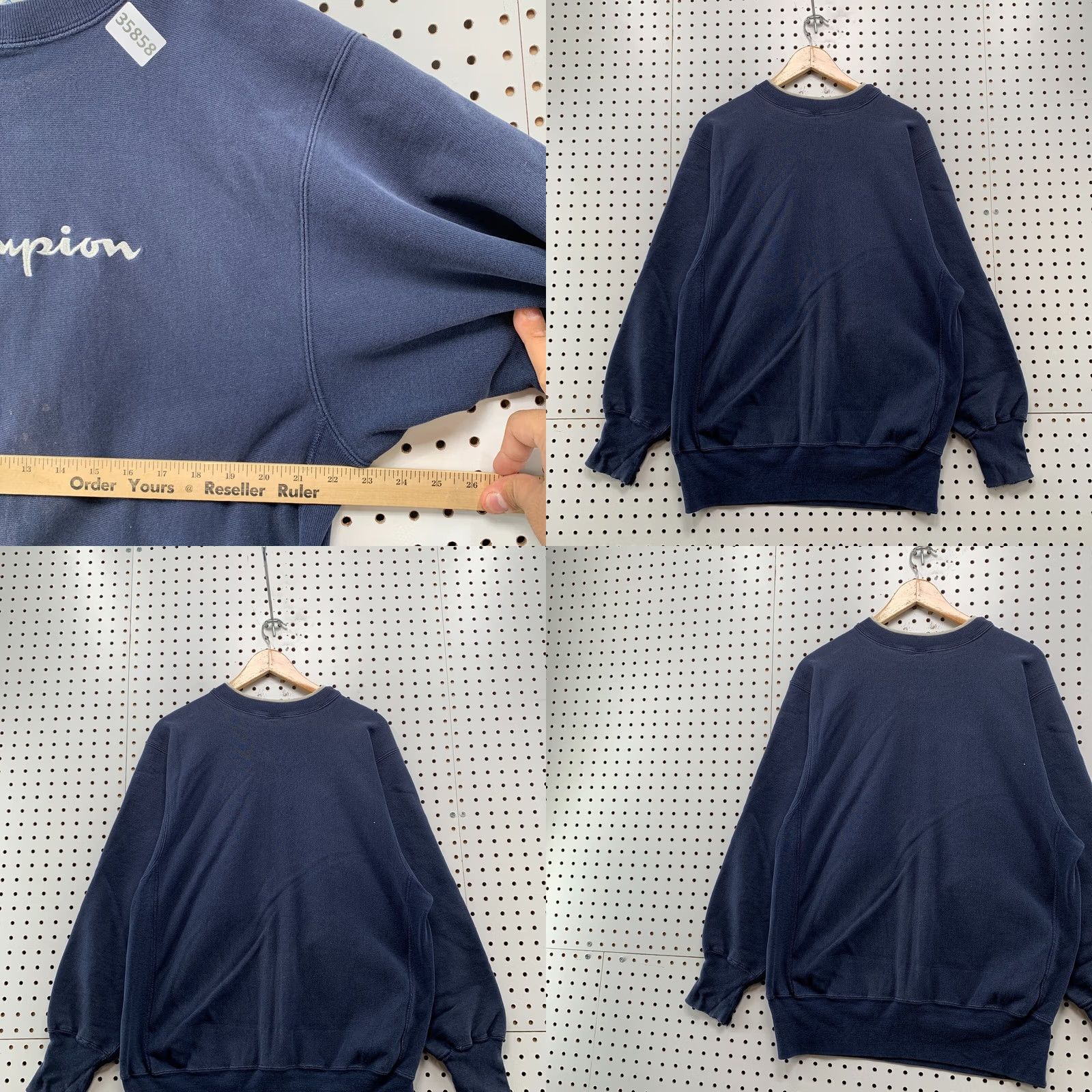 Champion VINTAGE Champion Sweatshirt Mens XL Blue Reverse Weave 90s SpellOut Distressed Size US XL / EU 56 / 4 - 9 Thumbnail