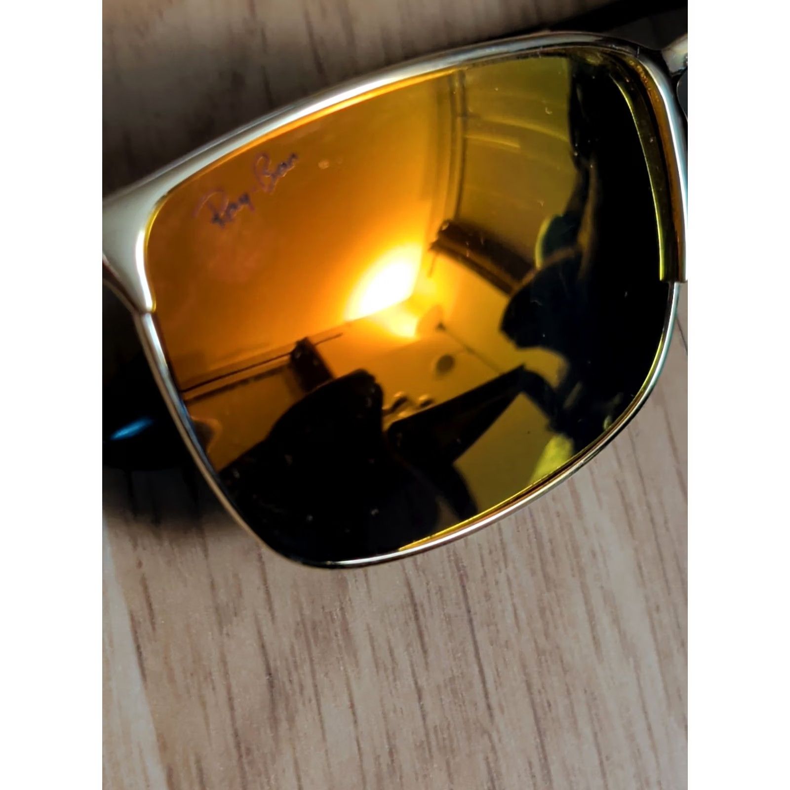 Vintage Ray-Ban Sunglasses RB3508 54 14-35 Gold Rim Frame Burnt Orange Lenses Italy Made Unisex Adults Metal full rim Size ONE SIZE - 2 Thumbnail