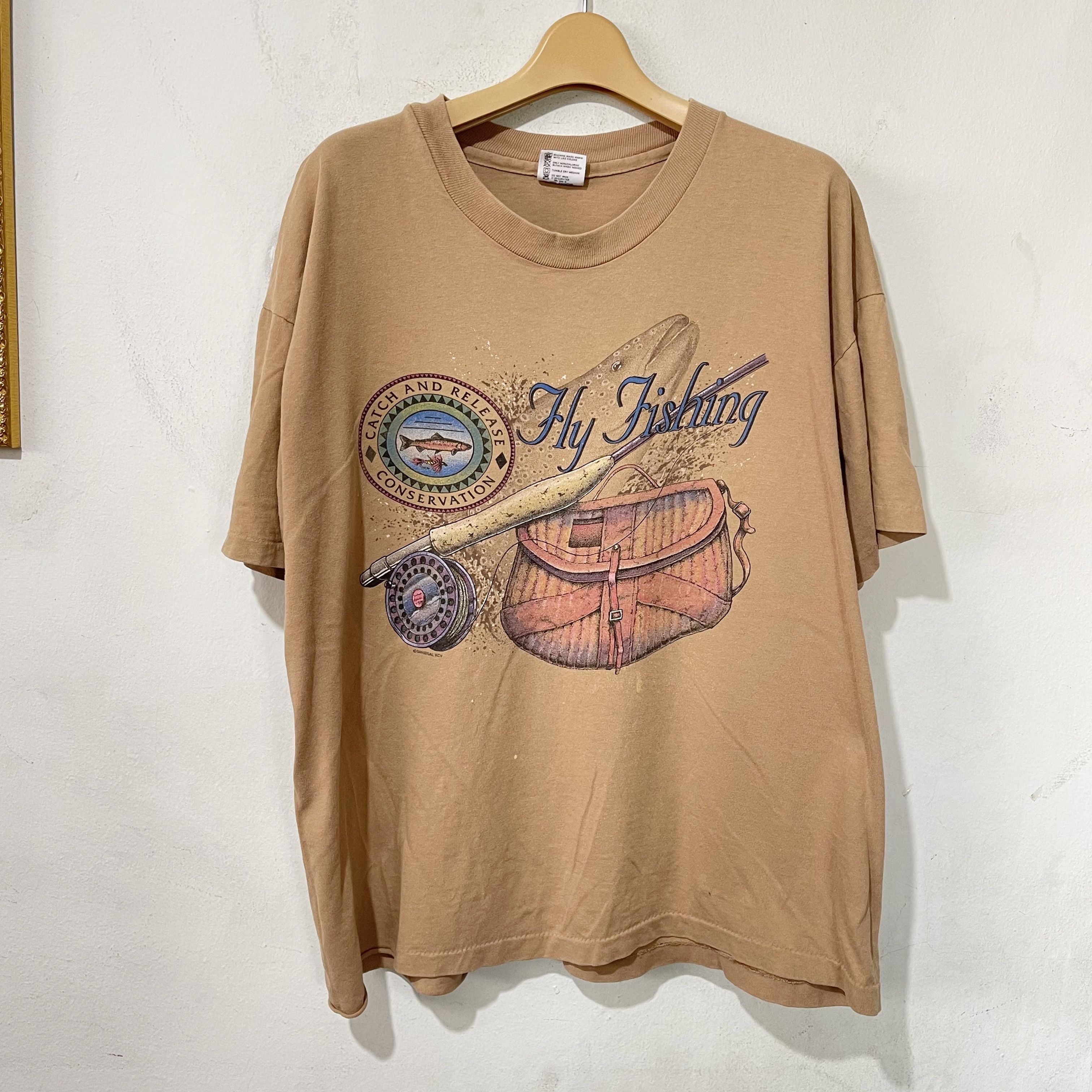 Vintage Vintage 90s Fly Fishing T-Shirt Size US L / EU 52-54 / 3 - 1 Thumbnail