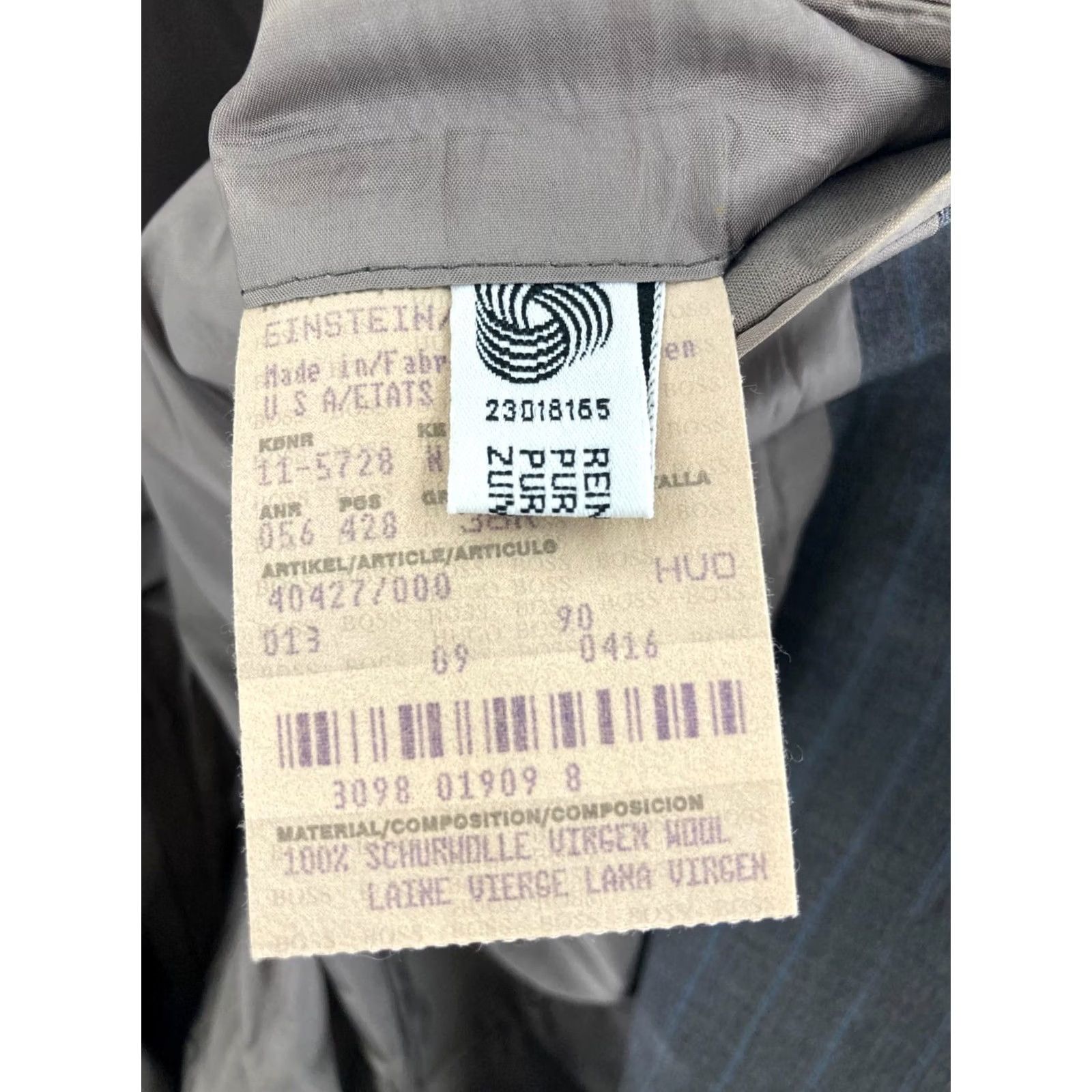 Hugo Boss HUGO BOSS Blazer Mens 38 R Gray Striped Wool 2 Piece Notch Lapel 3-Button Front Jacket Coat Vintage: No Size 38R - 6 Thumbnail