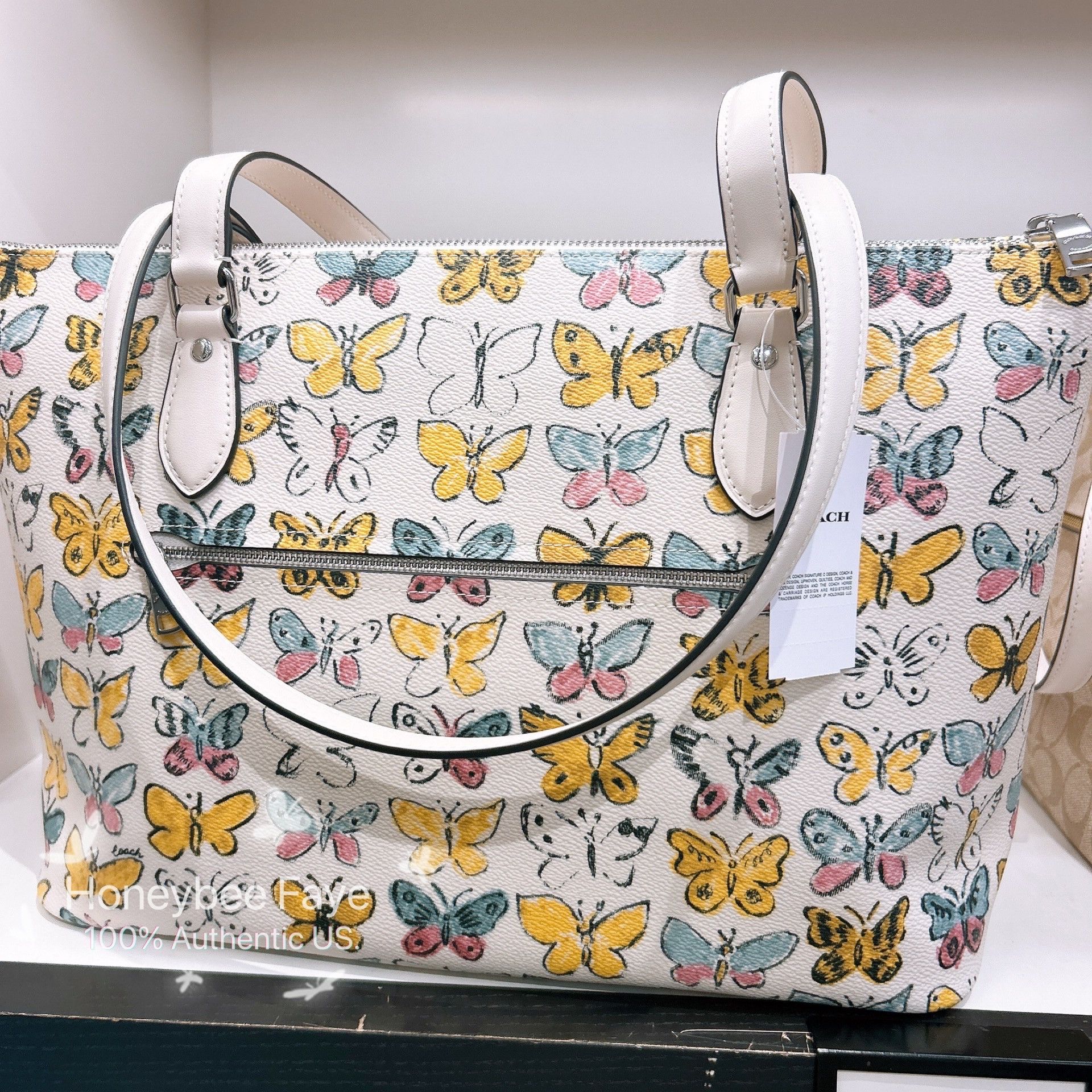 Coach Gallery Tote Bag With Butterfly Print CAR36 Size ONE SIZE - 3 Thumbnail