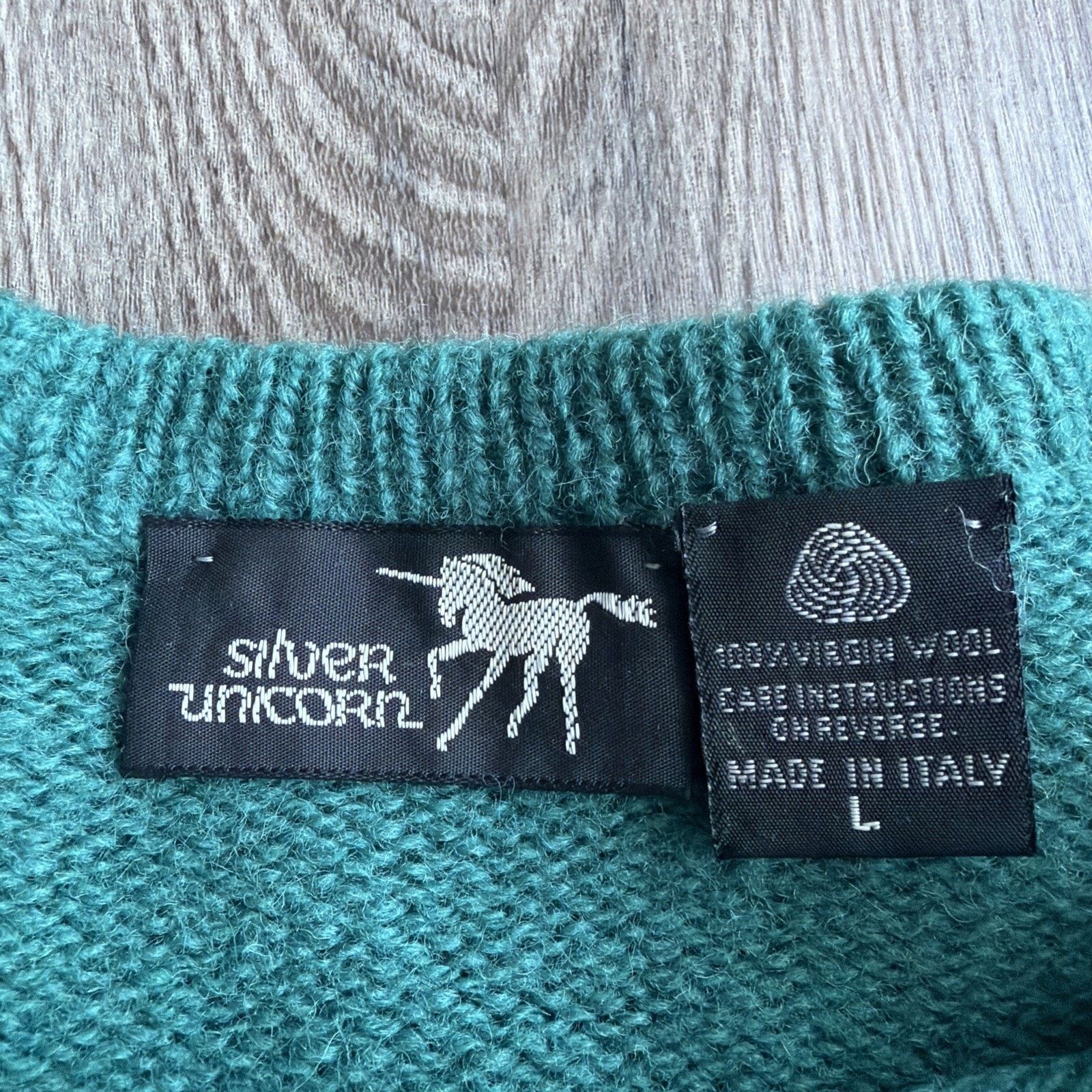 & Other Stories Vintage Silver Unicorn Sweater Women L Knit Boat Neck Wool Size L / US 10 / IT 46 - 2 Thumbnail