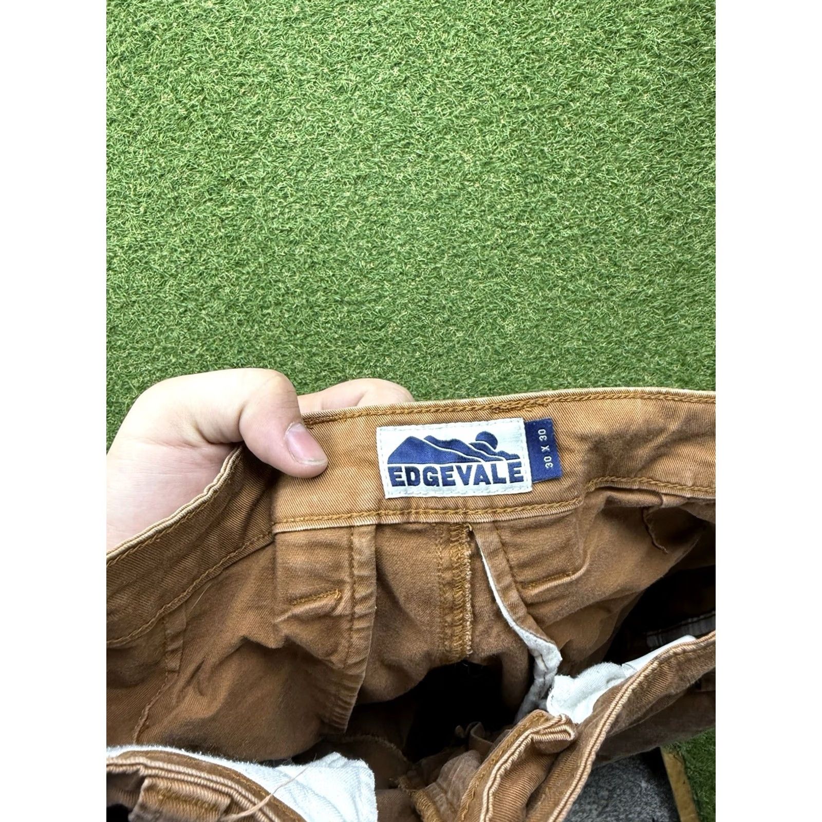 Vintage Edgevale Yonder Pants Mens 30x30 Khaki Slim Straight Work Duck Cotton Canvas USA Pants Size US 30 / EU 46 - 3 Thumbnail