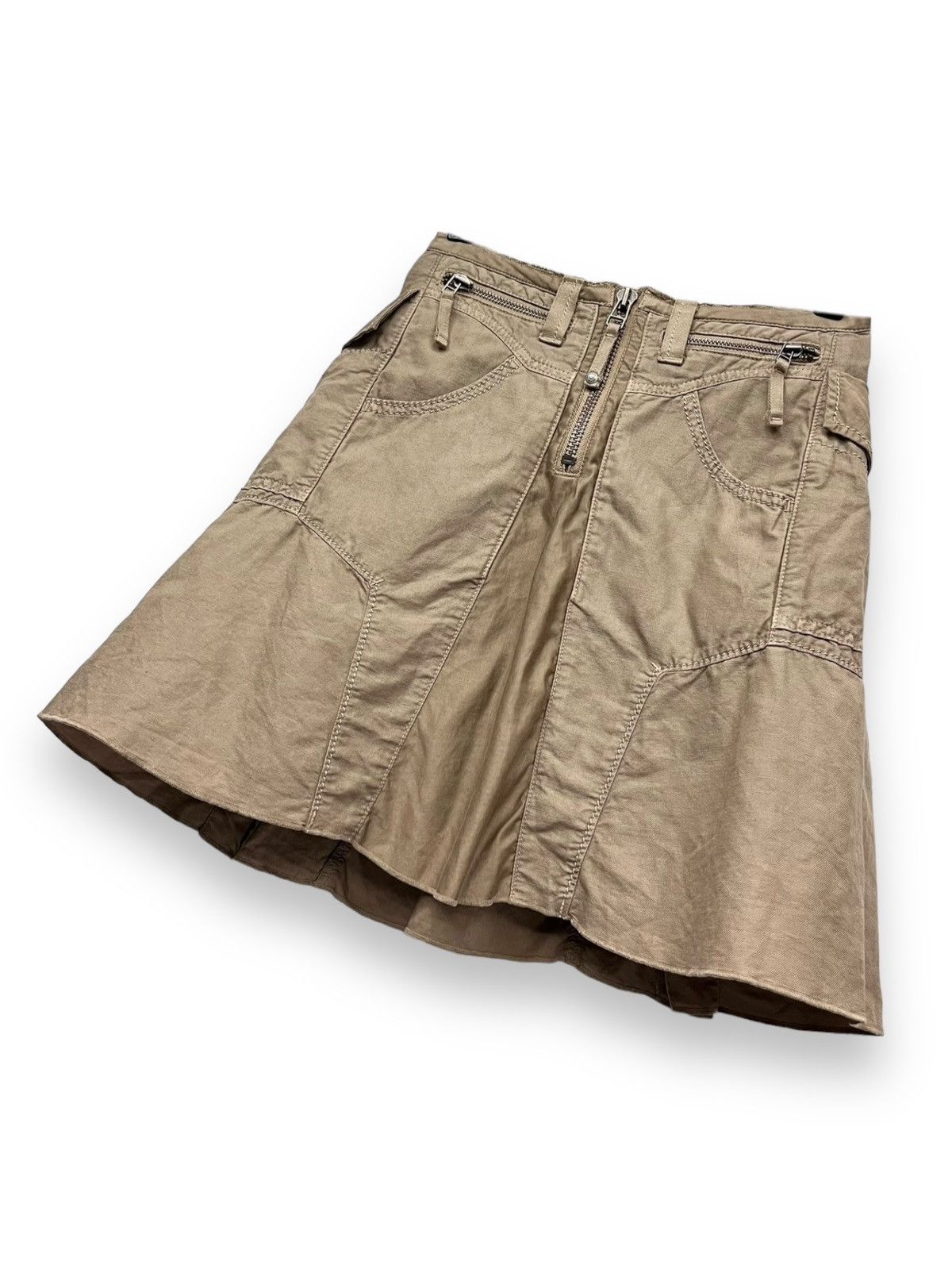 Marithe + Francois Girbaud 90’s M.F GIBRAUD Brown Designer Multipocket Cargo Mini Skirt Size 27" / US 4 / IT 40 - 3 Thumbnail