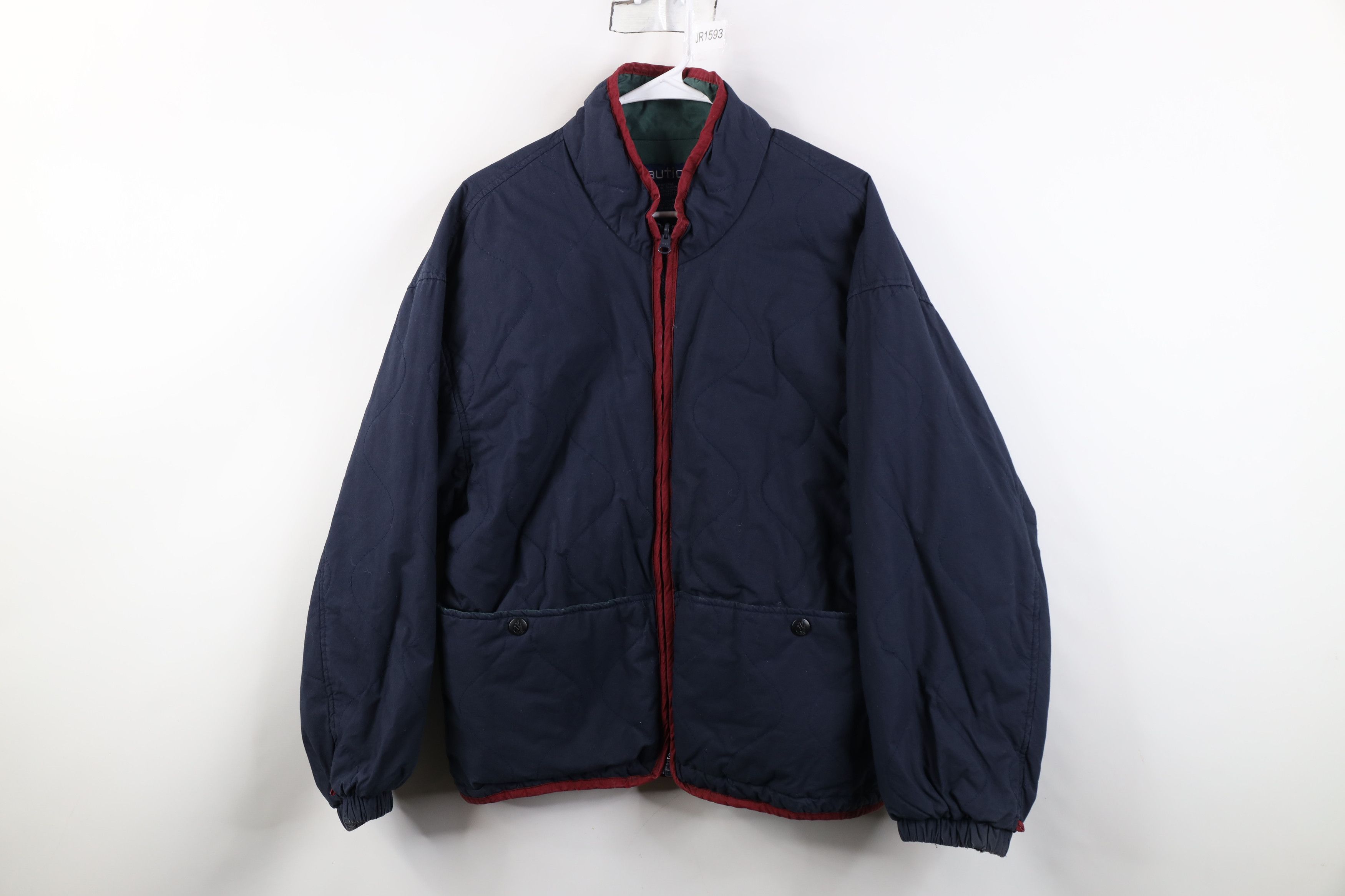 Nautica Vintage 90s Nautica Quilted Big Pocket Full Zip Jacket Size US M / EU 48-50 / 2 - 1 Thumbnail