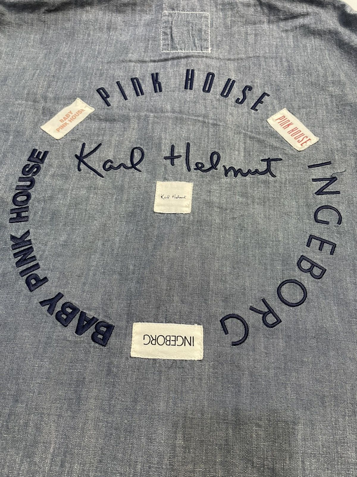 Japanese Brand × Karl Helmut Sun FADED Pink House Karl Helmut Denim Hoodie Size US M / EU 48-50 / 2 - 5 Thumbnail