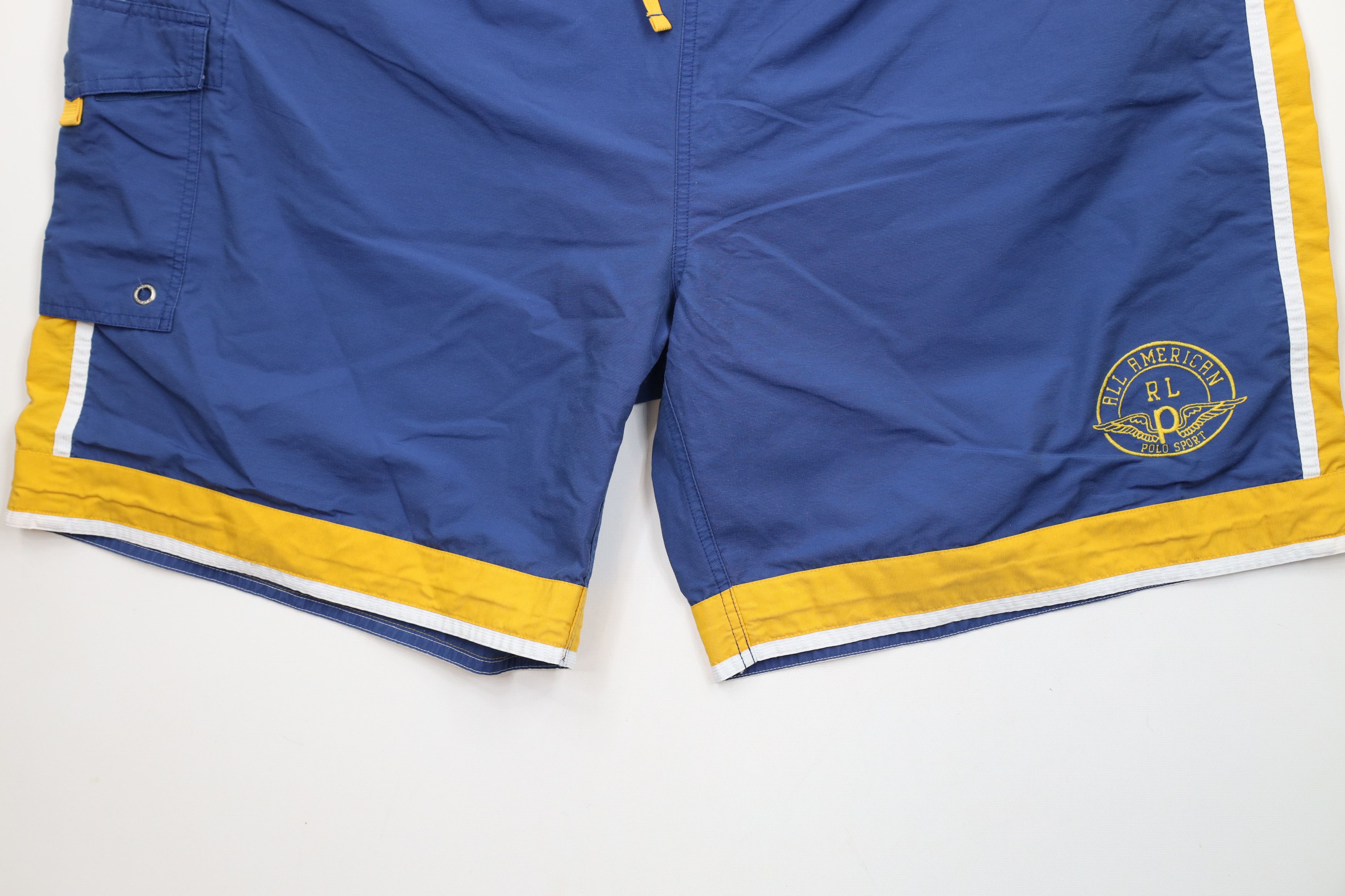 Ralph Lauren × Vintage Vintage 90s Polo Sport Ralph Lauren Wing Lined Shorts Trunks Size US 40 / EU 56 - 4 Thumbnail