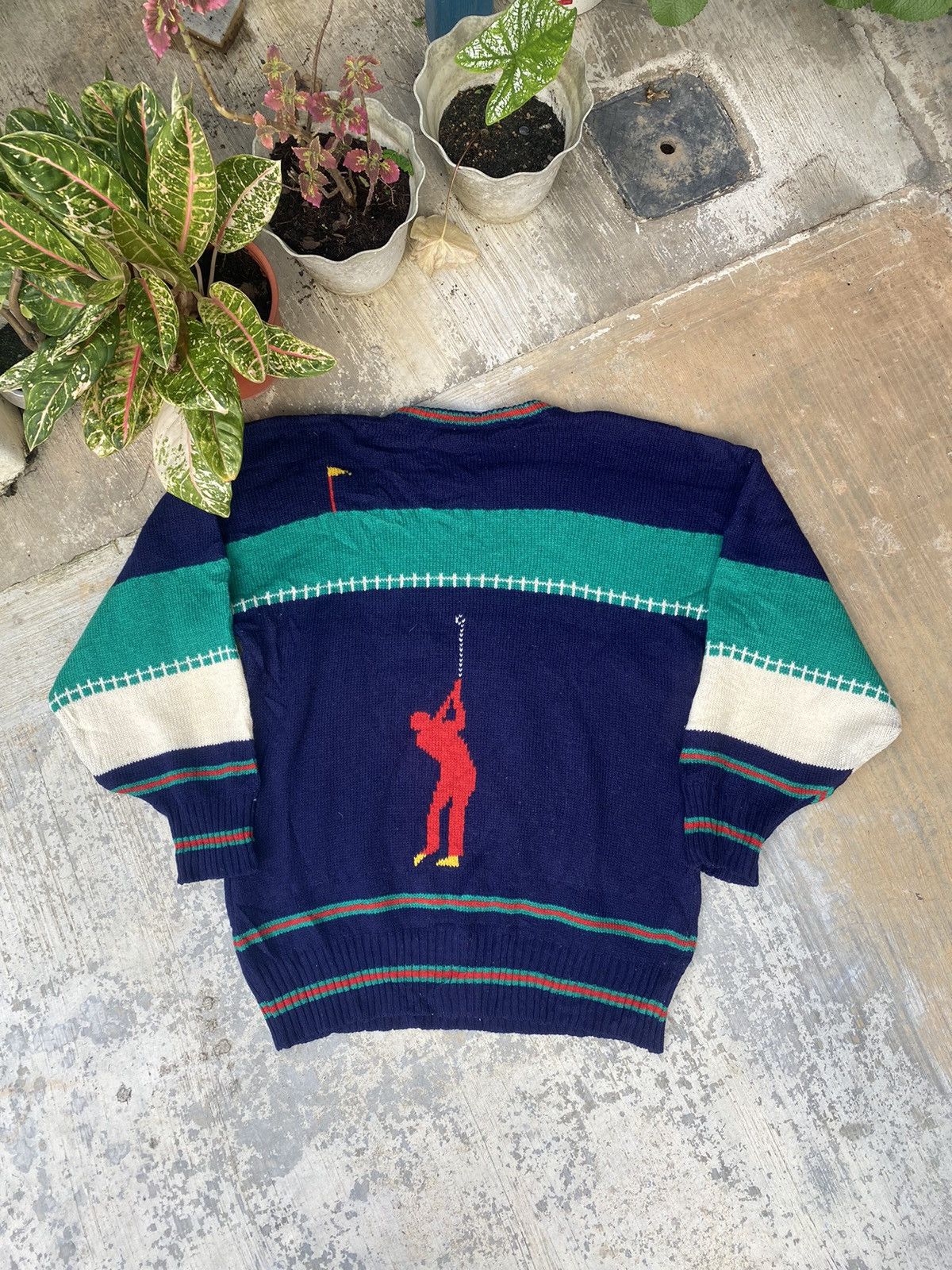 Japanese Brand × Vintage AW Vintage The Irisn Scene Golf Wool Knit Sweater Size US M / EU 48-50 / 2 - 2 Thumbnail