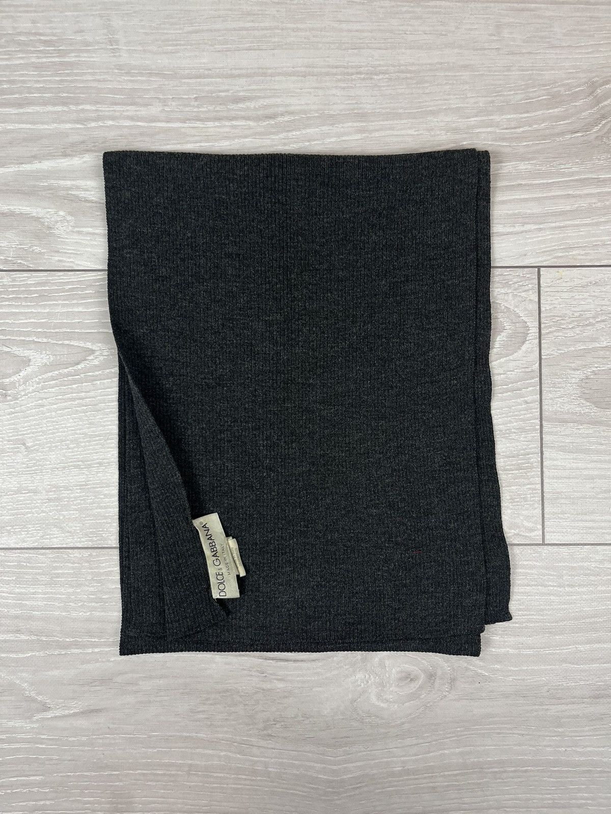 Dolce & Gabbana Dolce Gabbana Vintage 100% Wool Grey Knit Scarf Size ONE SIZE - 2 Thumbnail