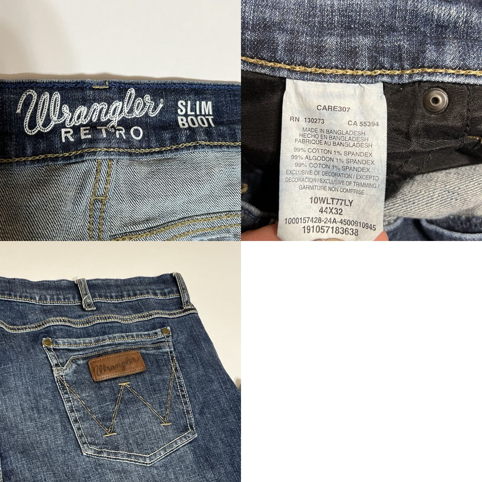 Wrangler WRANGLER Retro Slim Boot Jeans Mens 44x32 44x31 Blue Western Cowboy Bootcut Denim Slim Fits Mens Size US 44 / EU 60 - 8 Thumbnail