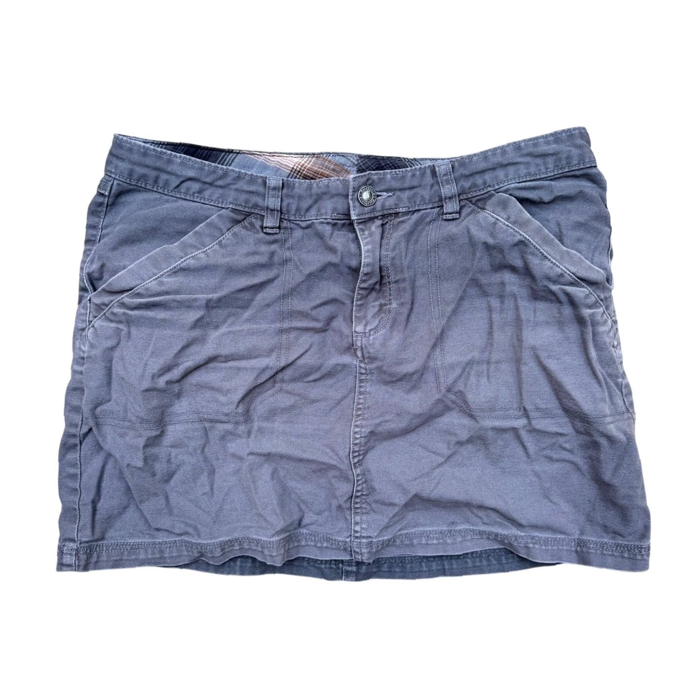 Patagonia VINTAGE Patagonia Skirt Women's Prairie Dawn Gray Canvas Mini Pockets Outdoors Size 10 Size 32" / US 10 / IT 46 - 2 Thumbnail