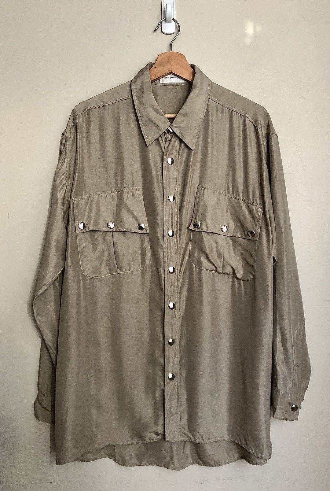 Faith Connexion Faith Connexion Silk Military Snap Button Shirt Size US S / EU 44-46 / 1 - 1 Thumbnail