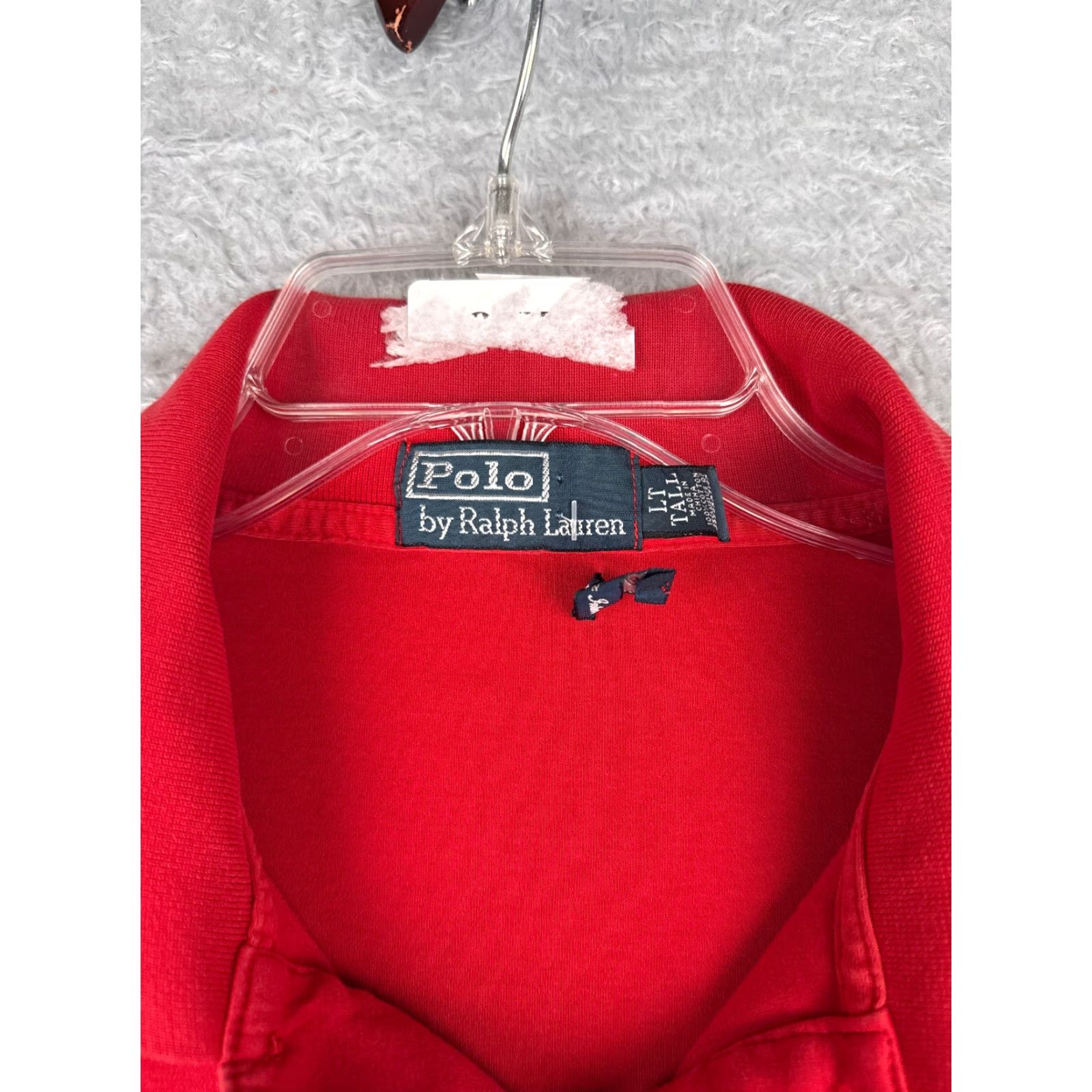 Ralph Lauren VINTAGE Ralph Lauren Polo Shirt Mens Large Tall Red 100% Cotton Jersey All Seasons Breathable 3-Button Polo Shirt Mens L Red 90s/80s Sports Theme Size US L / EU 52-54 / 3 - 7 Thumbnail