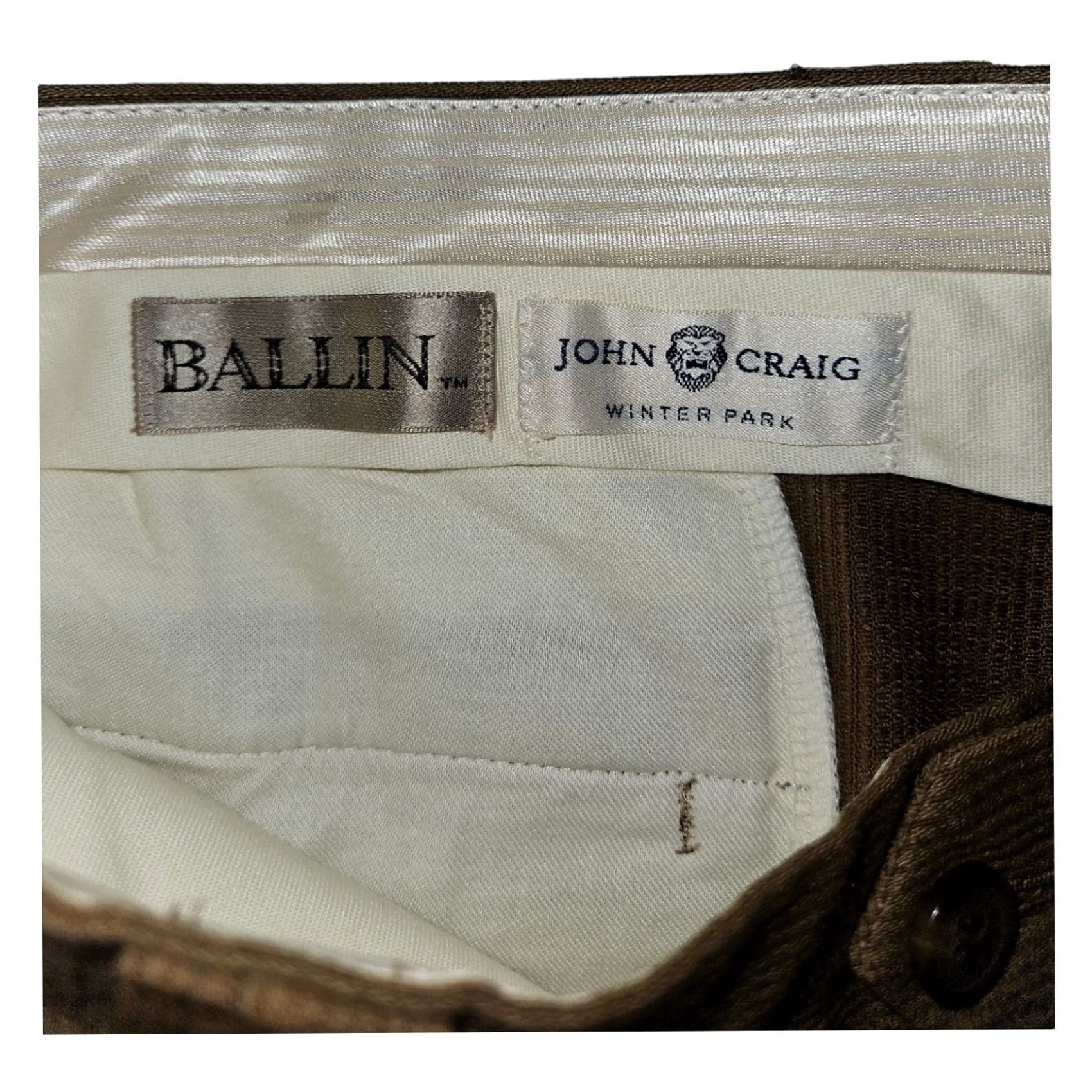 Vintage John Craig Dress Pants Striped 36 Men's Brown Wool Polyester Dry Clean Only Straight Leg High Rise Size US 36 / EU 52 - 2 Thumbnail
