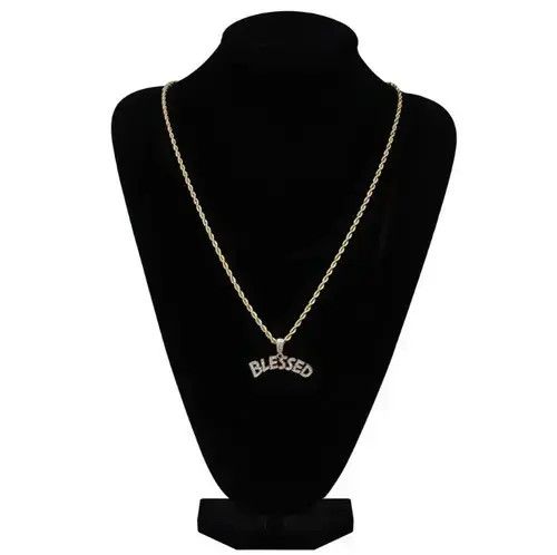 Jewelry Rock Rapper Blessing Letter Necklace Size ONE SIZE - 2 Thumbnail