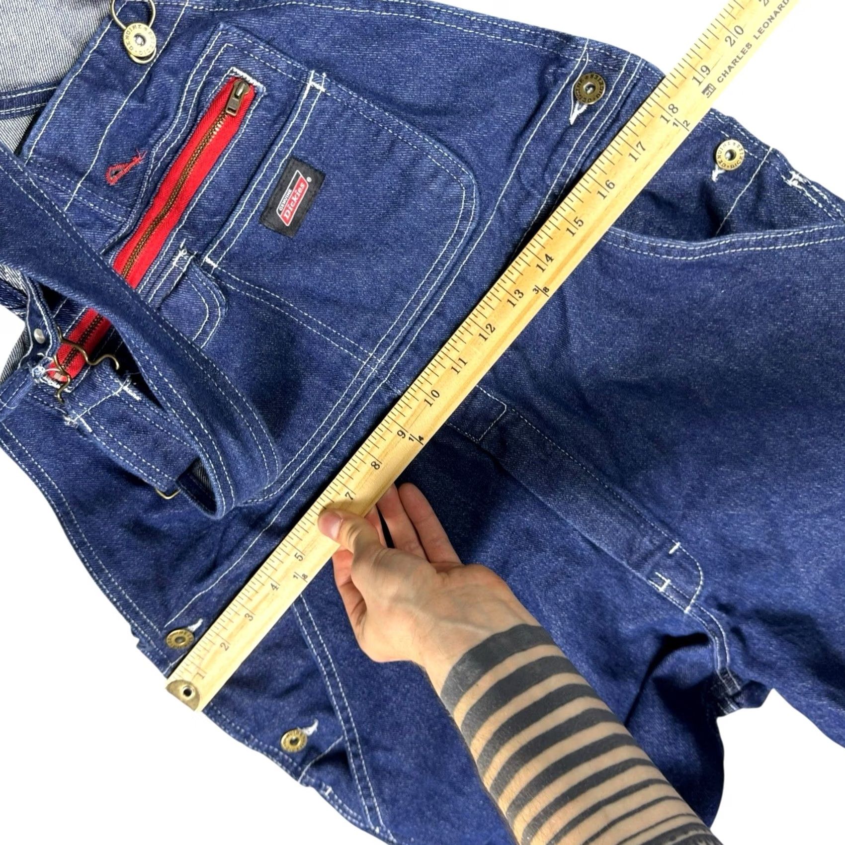 Dickies Dickies Carpenter Overalls Mens Small Reg Denim Straight Side Button Pockets Bib Size US 29 - 6 Thumbnail