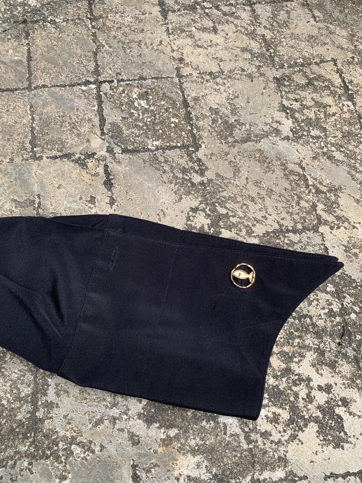 Japanese Brand 2000s LEOWALTZ Black Silk Goth Dressy Top Shirt Size M / US 6-8 / IT 42-44 - 8 Thumbnail
