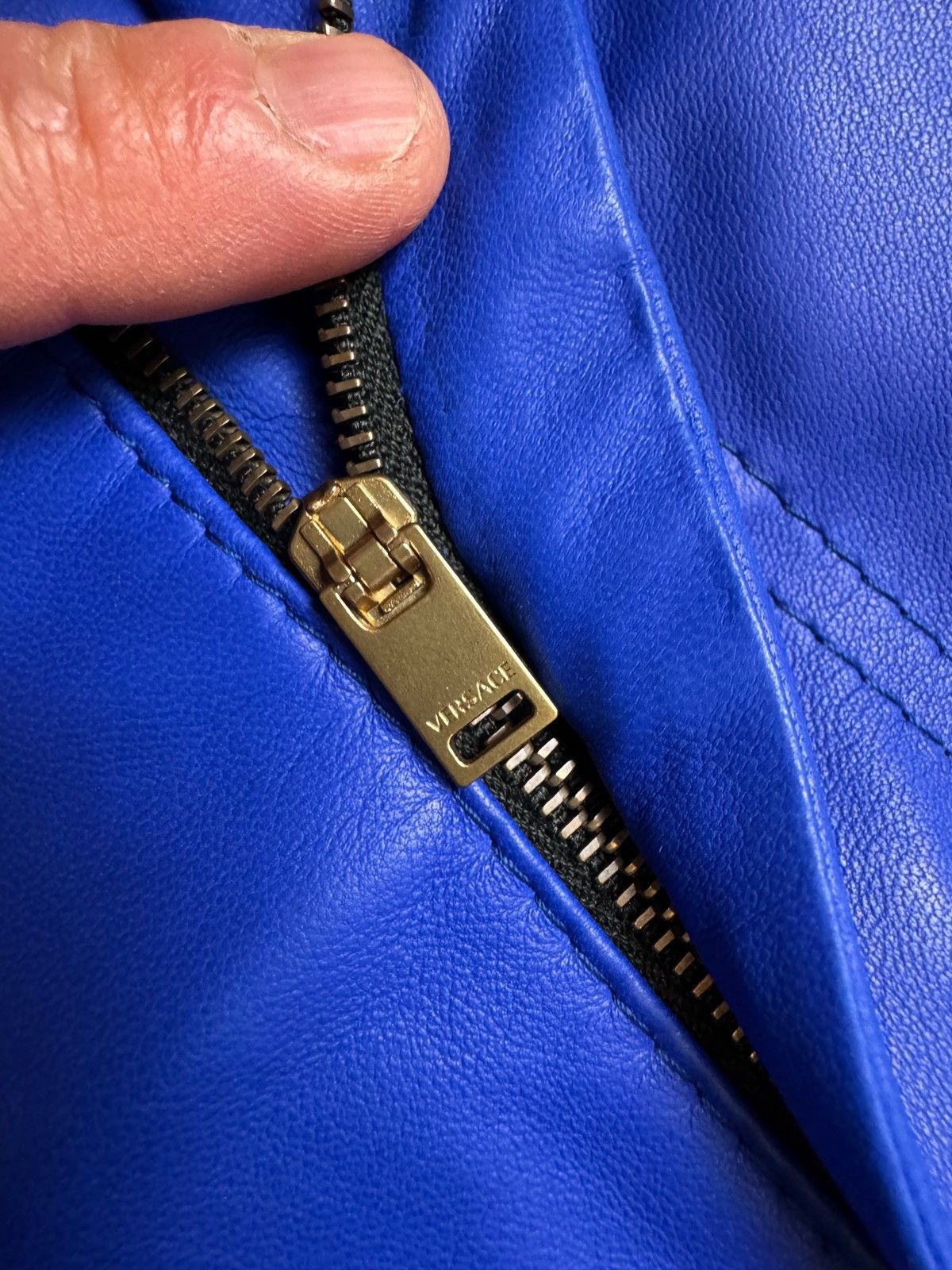 Versace Versace Leather Cargo Pants - Electric Blue Size US 33 - 8 Thumbnail