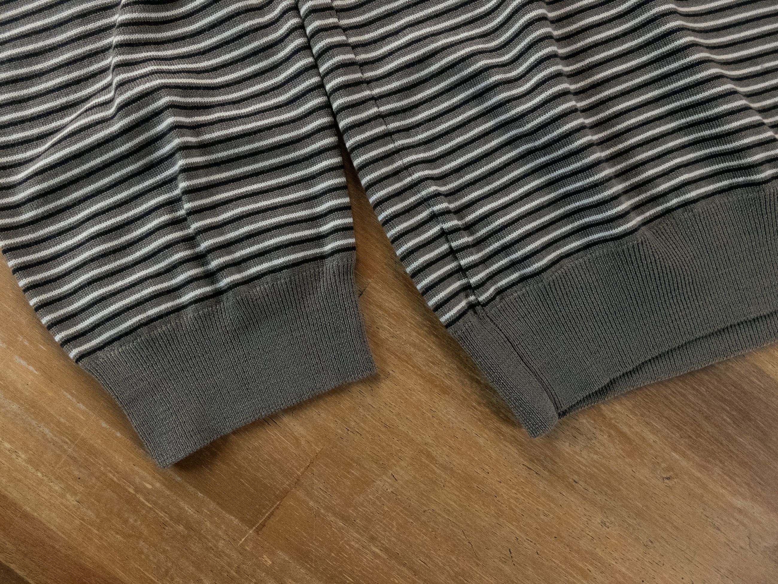 Zanone ZANONE green & gray striped wool sweater Large / 50 IT q Size US L / EU 52-54 / 3 - 3 Thumbnail