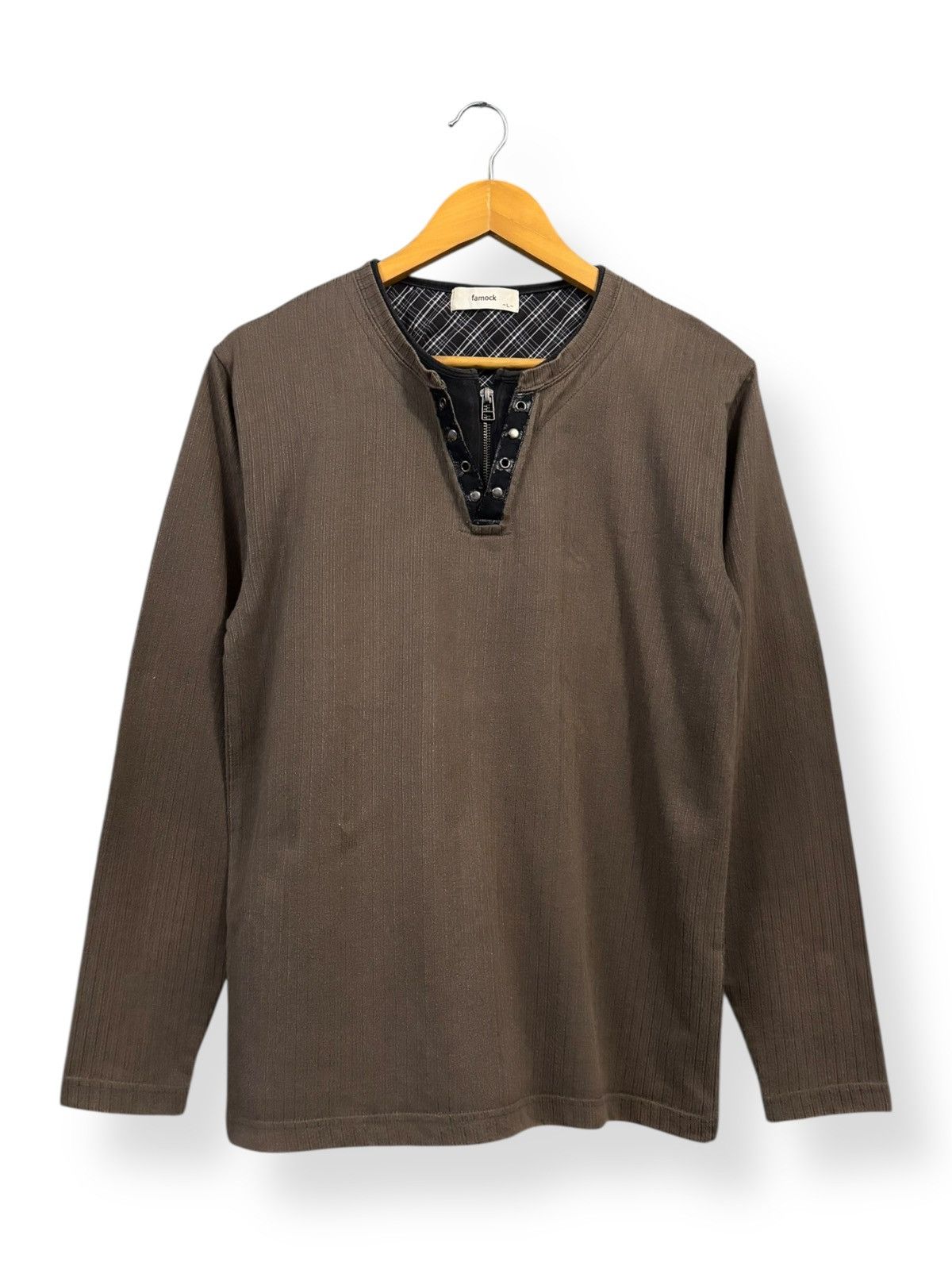 Vintage Vintage Japanese Brand Famock Ribbed Long Sleeve Henley Tees Size US M / EU 48-50 / 2 - 1 Thumbnail