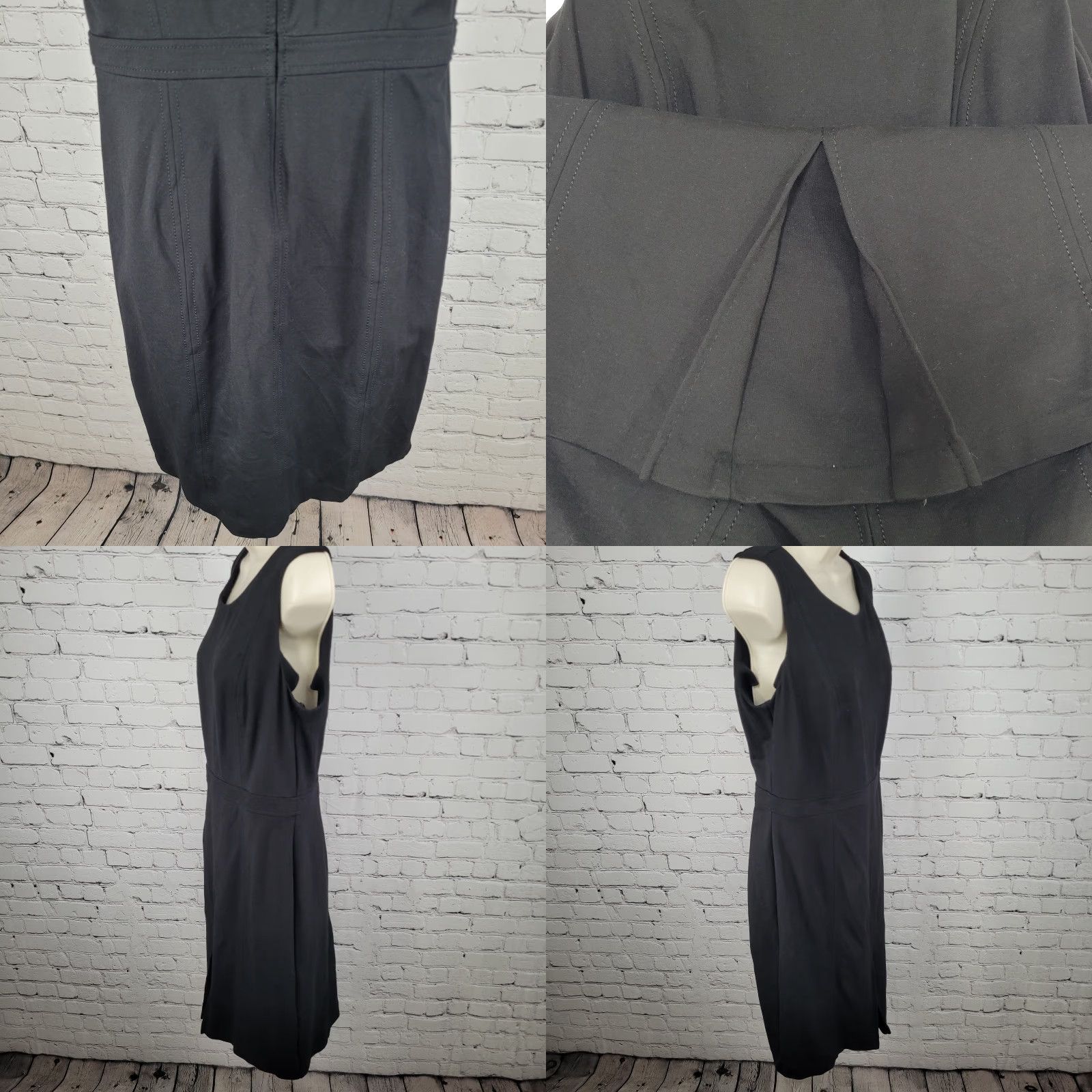 Talbots TALBOTS Black Sleeveless Sheath Dress 10P Stretch Zip Knee Length Womens Classic Size L / US 10 / IT 46 - 8 Thumbnail