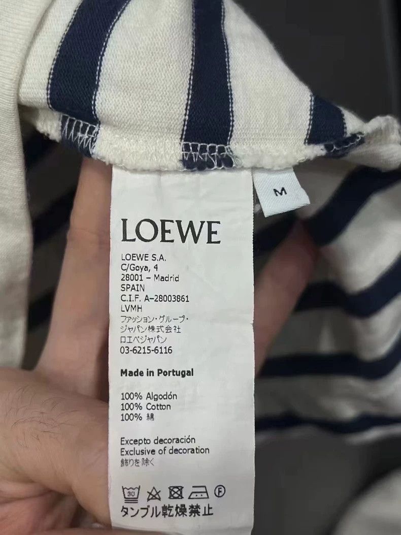 Loewe LOEWE Blue and white embroidered stripes polo long sleeves Size M / US 6-8 / IT 42-44 - 4 Thumbnail