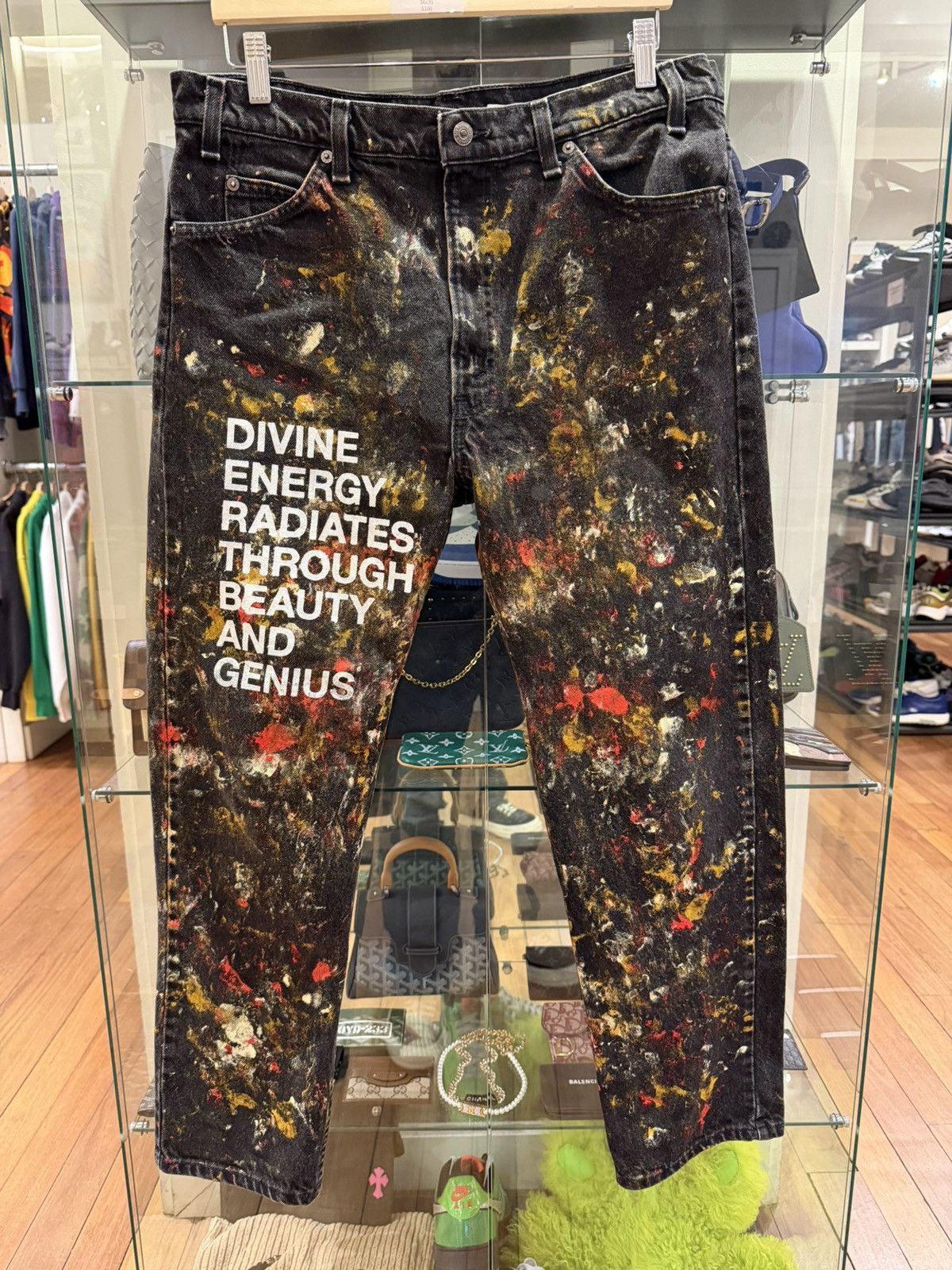 Dertbag Dertbag Levis Paint Splattered Black Denim Jeans Size US 36 / EU 52 - 1 Thumbnail