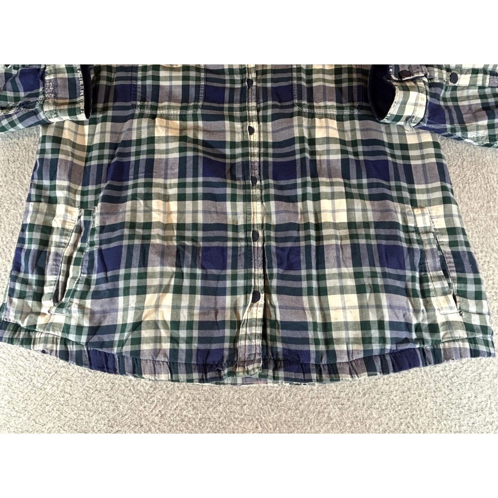 Vintage VINTAGE LL Bean Flannel Womens XL Shacket Jacket Snap Fleece Lined Distressed Outdoor Size XL / US 12-14 / IT 48-50 - 2 Thumbnail