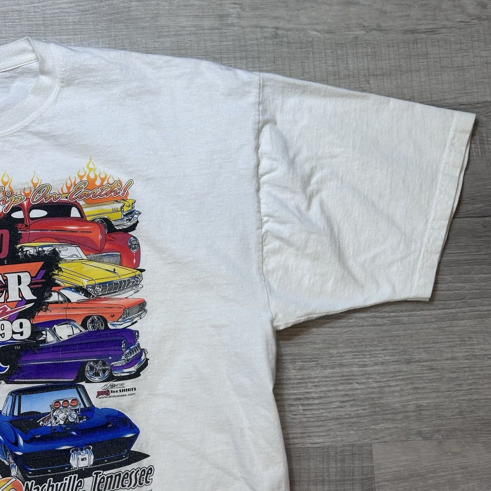 Vintage Vintage 90s Hot Rod Power Tour '99 Graphic T-Shirt Mens XL Size US XL / EU 56 / 4 - 4 Thumbnail