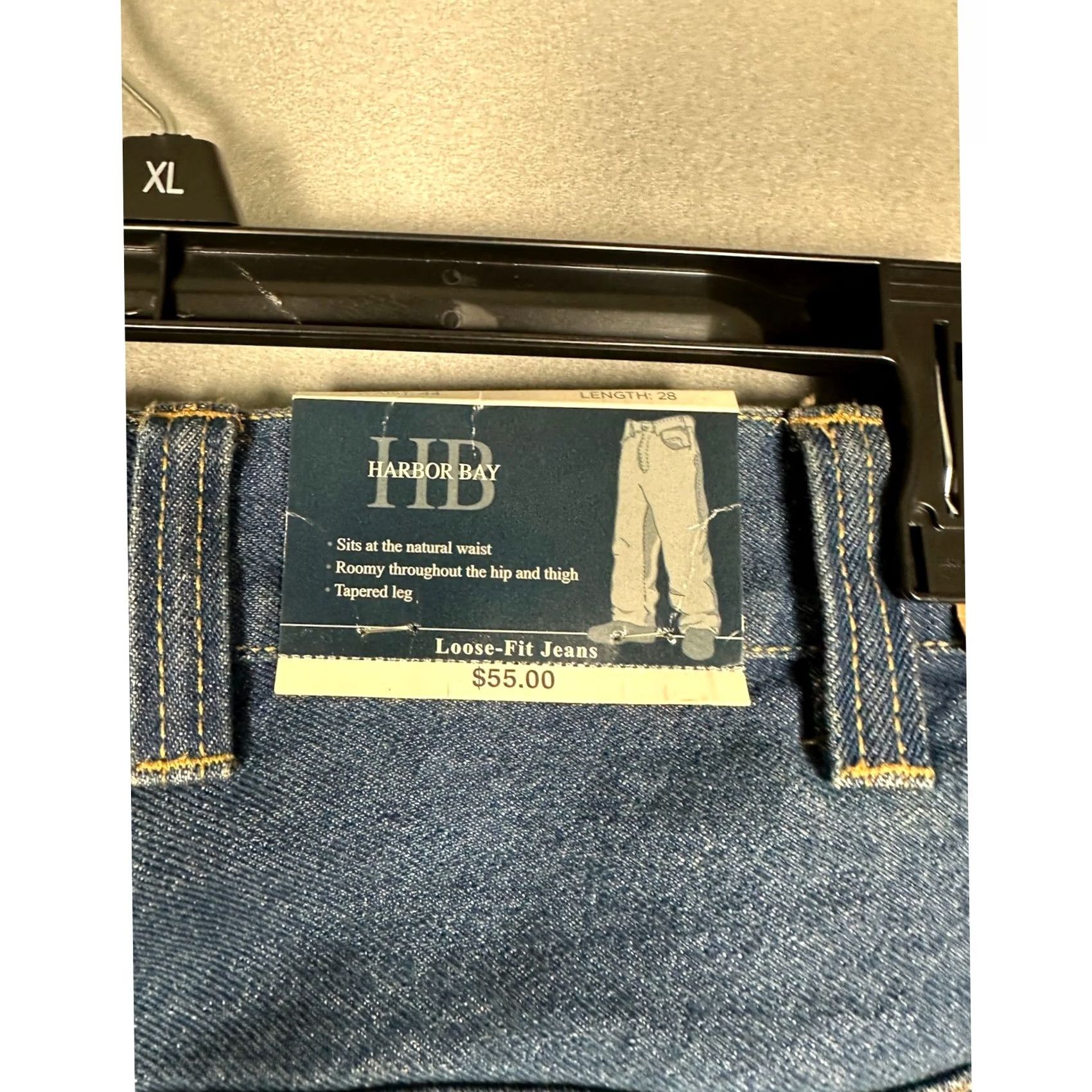 Vintage Harbor Bay Jeans Mens 44x28 Loose Fit Tapered Leg Blue Denim 5-Pocket Pocket Outdoor NEW Size US 44 / EU 60 - 3 Thumbnail