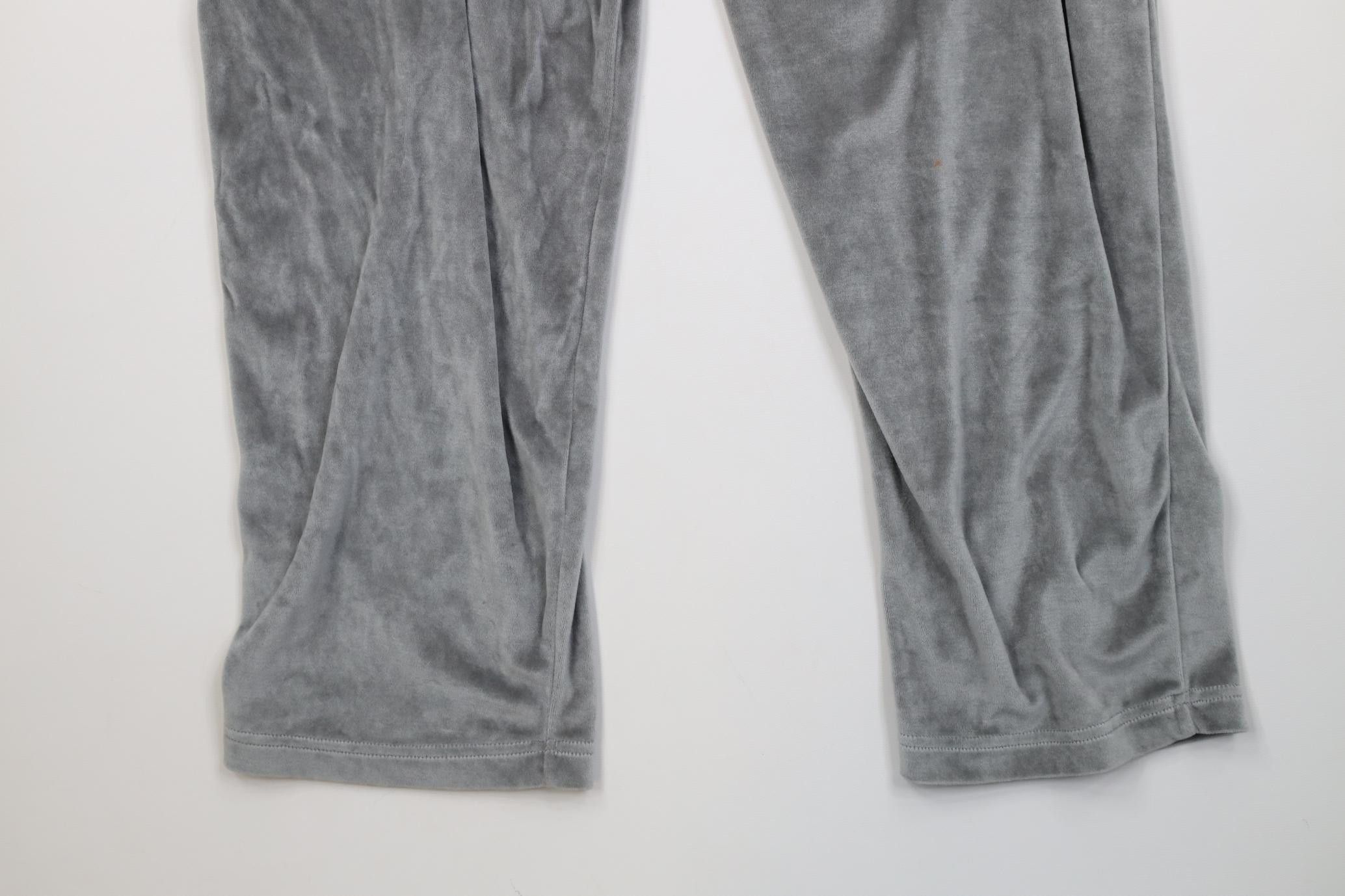 Vintage Vintage 90s Y2K Streetwear Velour Wide Leg Sweatpants Gray Size US 34 / EU 50 - 12 Thumbnail