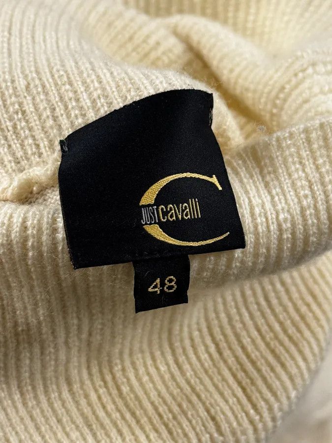 Roberto Cavalli 2000s Cavalli Cream White Abstract Turtleneck Sweater Size US S / EU 44-46 / 1 - 11 Thumbnail
