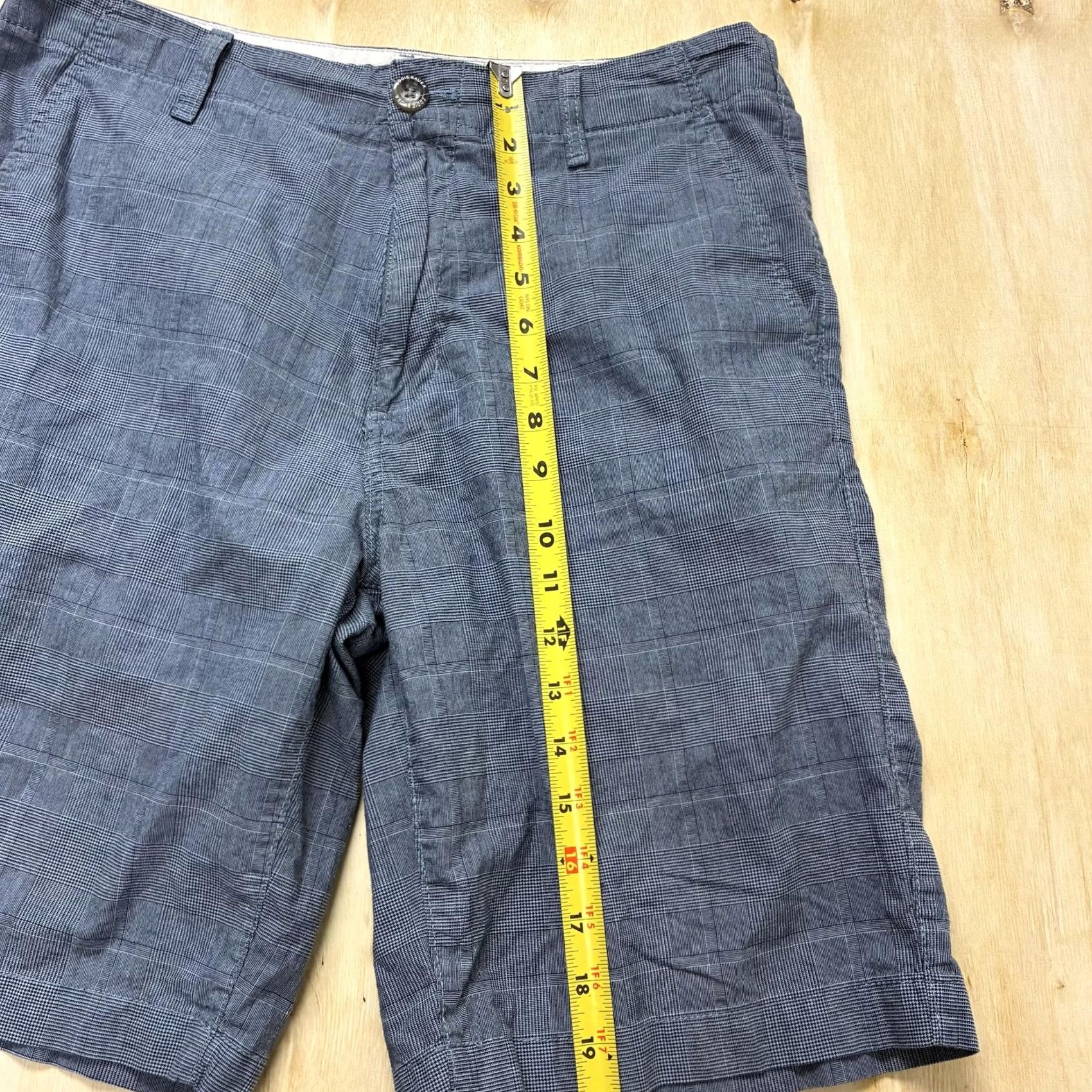 Eddie Bauer Eddie Bauer Chino Shorts Mens 32 Blue Plaid Cotton Flat Front Lightweight Size US 32 / EU 48 - 6 Thumbnail