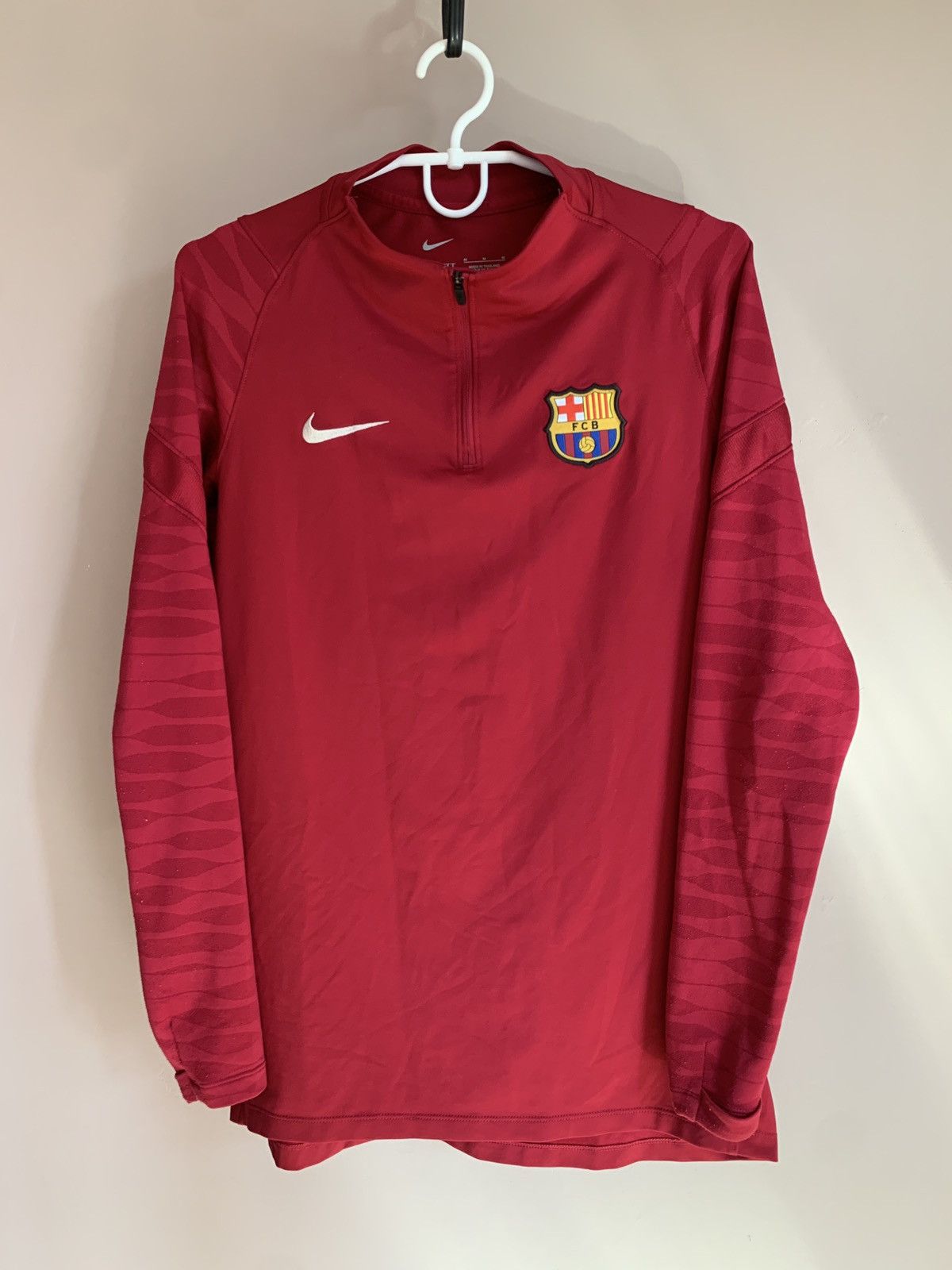 Nike Barcelona 1/3 Zip Training Football Shirt Nike Long Sleeve M Size US M / EU 48-50 / 2 - 1 Thumbnail