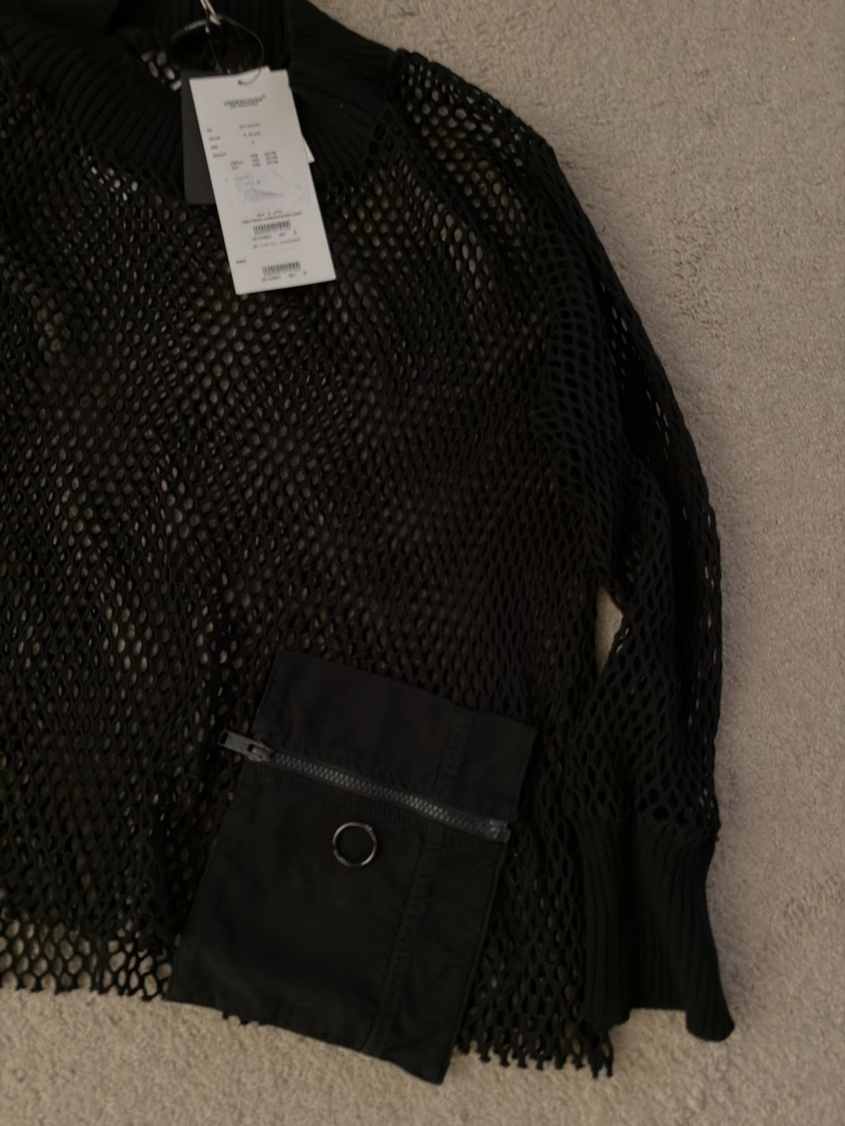 Undercover Undercover Black Knit Mesh Cropped Boxy Sweatshirt size 3 Size US M / EU 48-50 / 2 - 2 Thumbnail