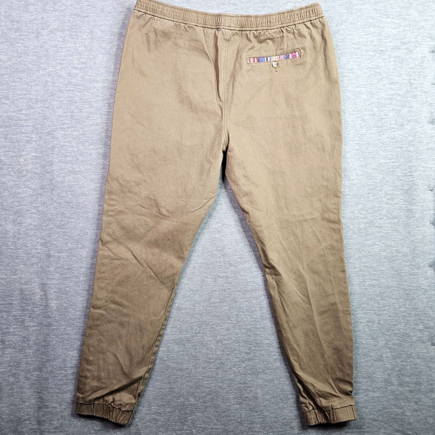 Vintage Wowie Jogger Pants Men XL Tan Elastic Waist Drawstring Casual Streetwear Size US 36 / EU 52 - 2 Thumbnail