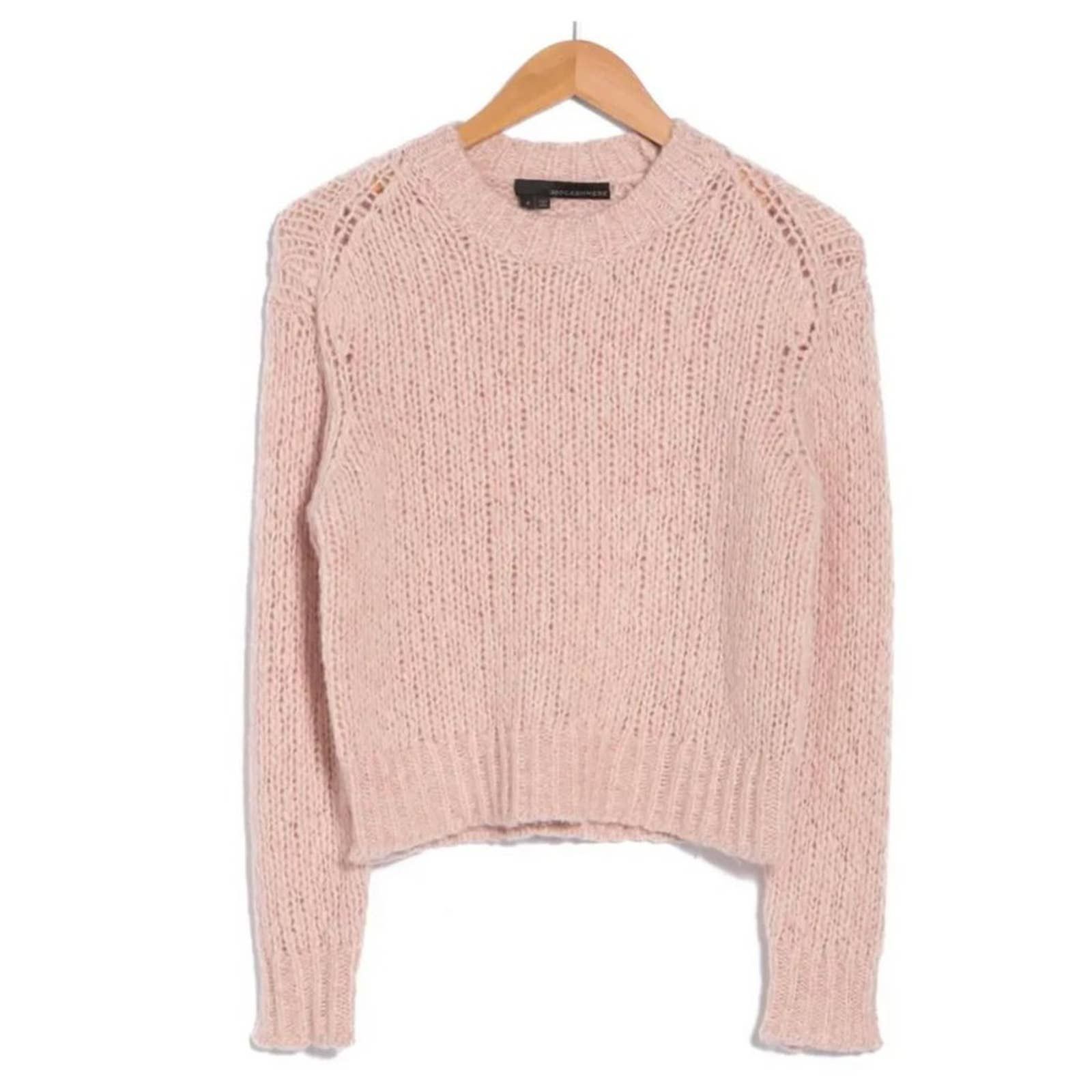 image of New 360 Cashmere Abbot Crew Neck Sweater In Adobe Pink, Women's (Size Small)