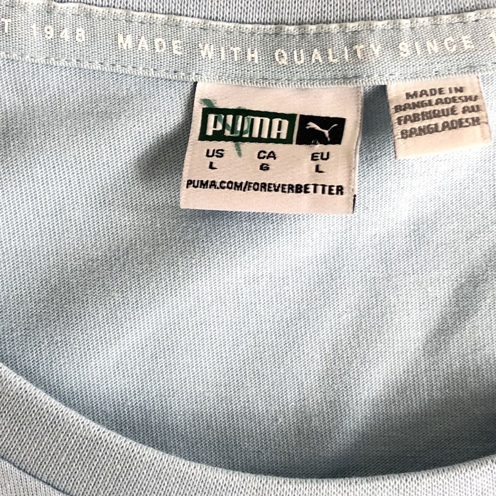 Puma Puma Sport Lifestyle Blue Graphic Logo Pullover T-Shirt Mens Size Large S16 Size US L / EU 52-54 / 3 - 4 Thumbnail