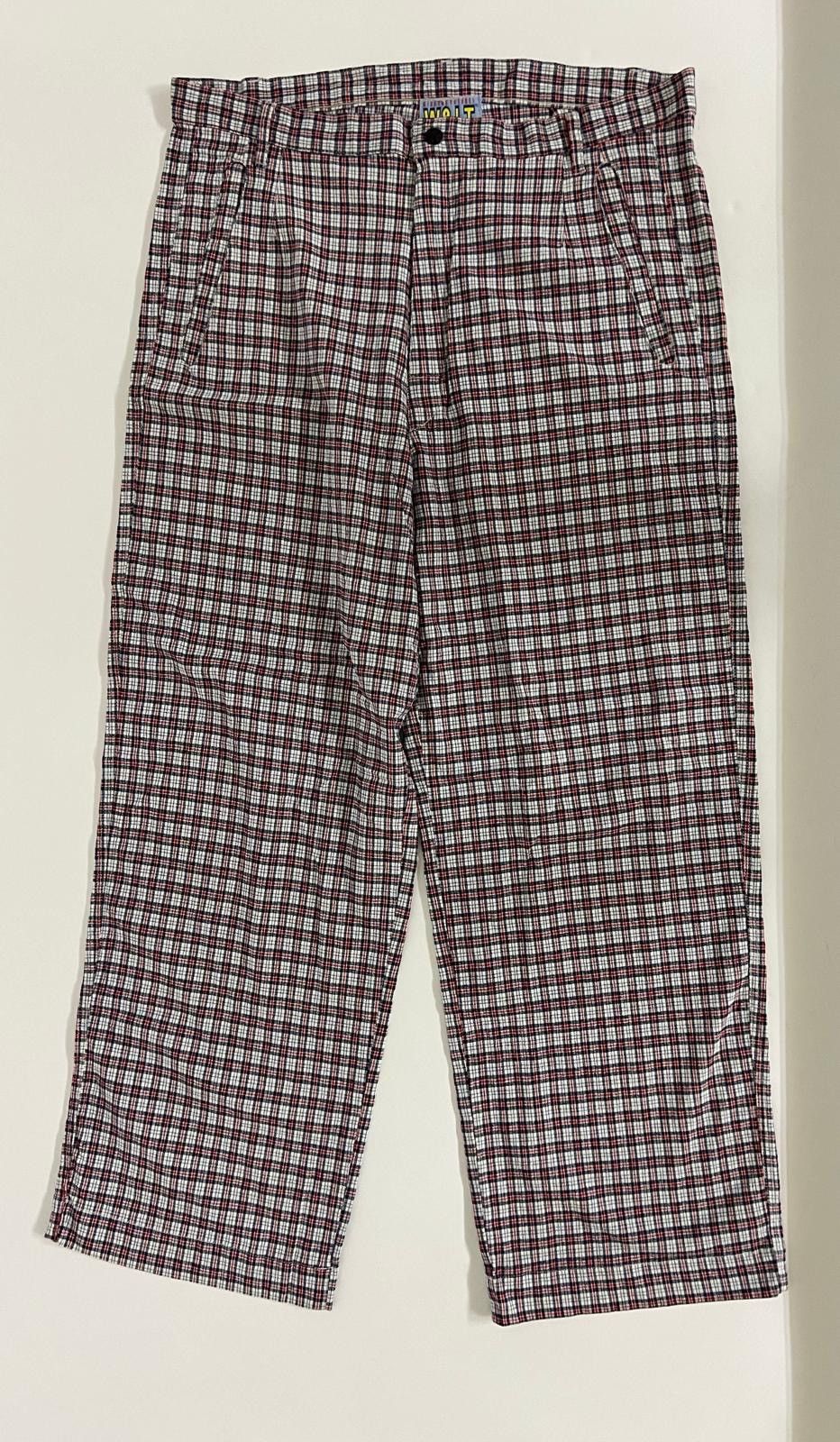 Walter Van Beirendonck 👖 W&LT Red, White & Navy Checkered Pants — Archive Size US 34 / EU 50 - 2 Thumbnail