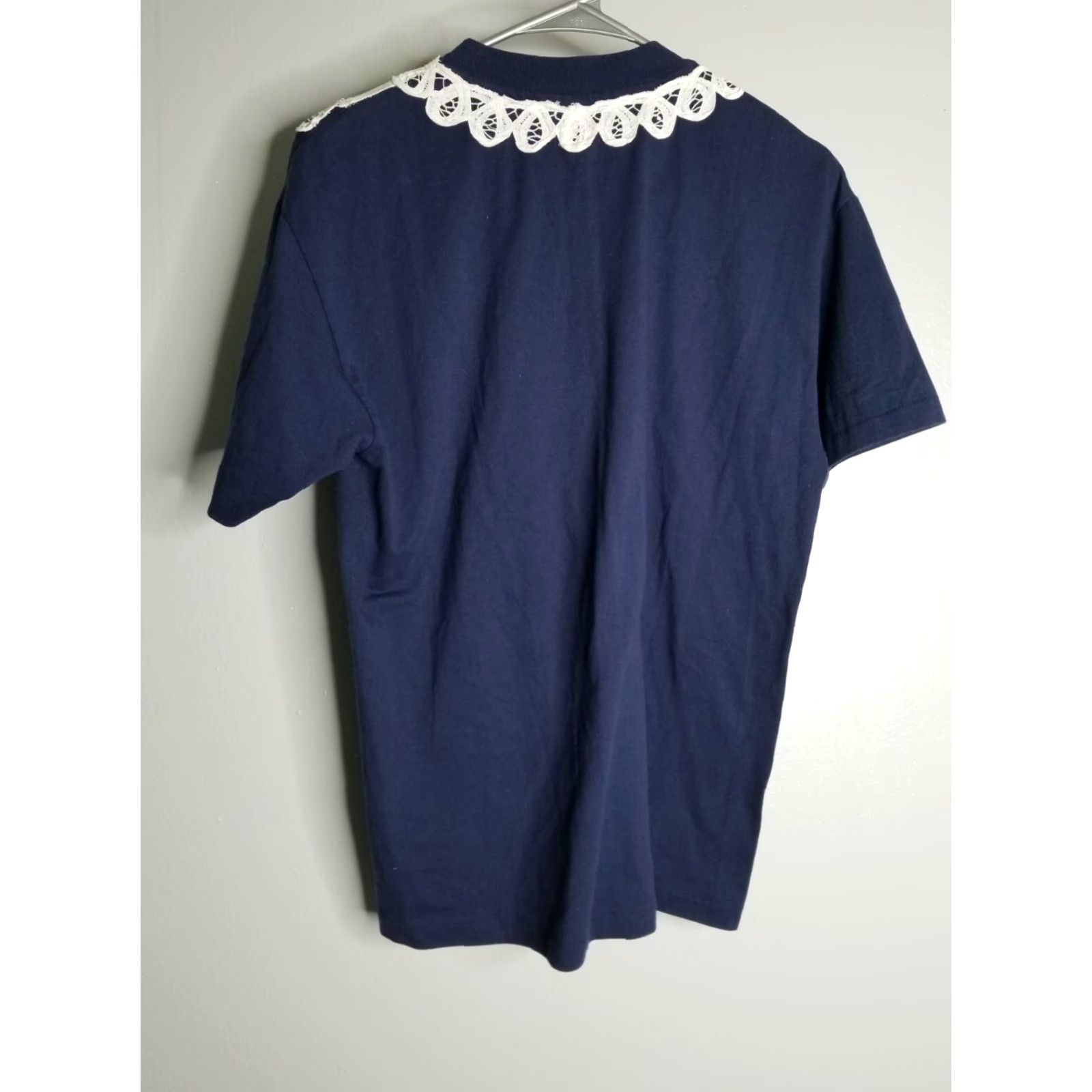 Hanes Vintage Hanes Lace Embellished Yoke Floral T-Shirt M Made in USA Blue 90s T-Shirt Mens Size US M / EU 48-50 / 2 - 2 Thumbnail