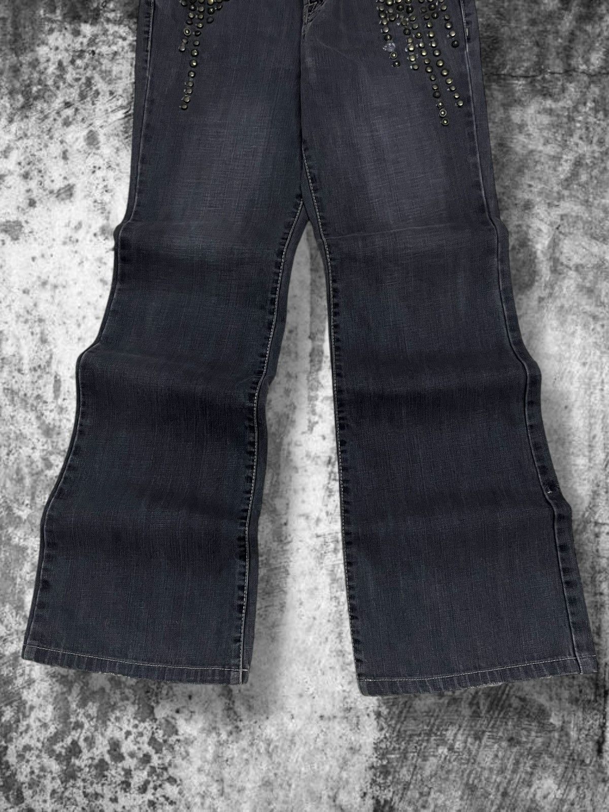 Tornado Mart Vintage Japan 90’s Ekdutin Flared Historical Studded Jeans Size US 28 / EU 44 - 3 Thumbnail