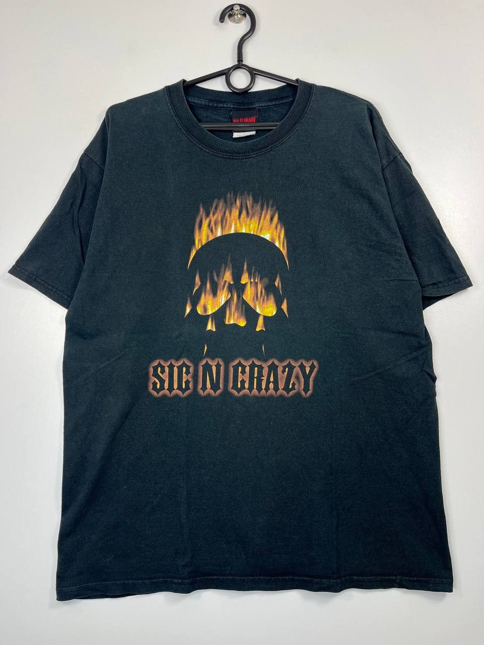 Other Sig N Crazy Flame Skull Graphic Shirt Black Cotton Mens Sz L Size US L / EU 52-54 / 3 - 1 Thumbnail