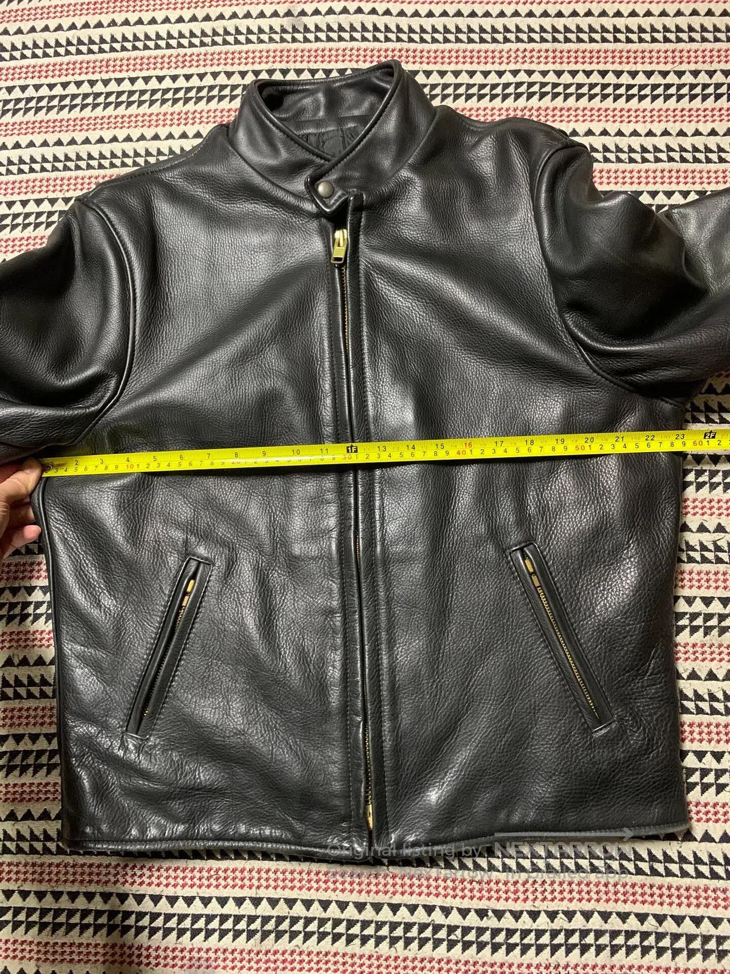 Vintage black leather jacket by U.S.MADE CO.. Size US L / EU 52-54 / 3 - 6 Thumbnail