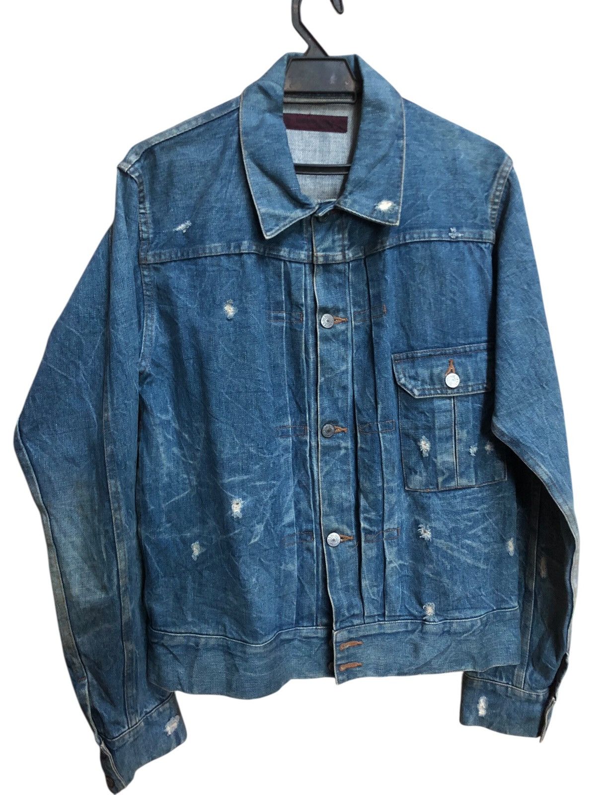 Japanese Brand Big Holiday Rusty mud max Distressed Denim Typle 1 Jacket Size US M / EU 48-50 / 2 - 1 Thumbnail