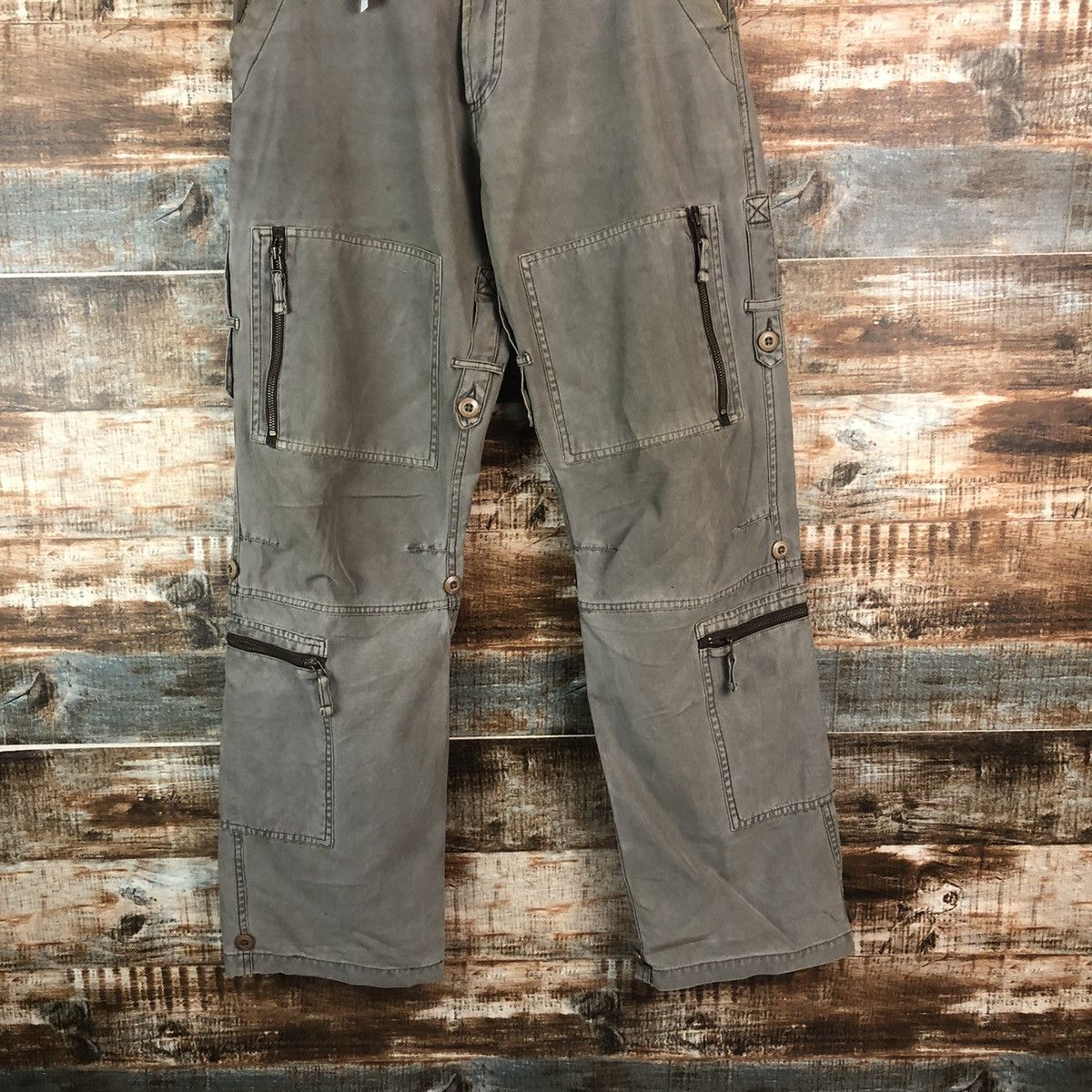 Japanese Brand DL Rescue World Gray Cargo Multipocket Pants #C666 Size US 27 - 3 Thumbnail