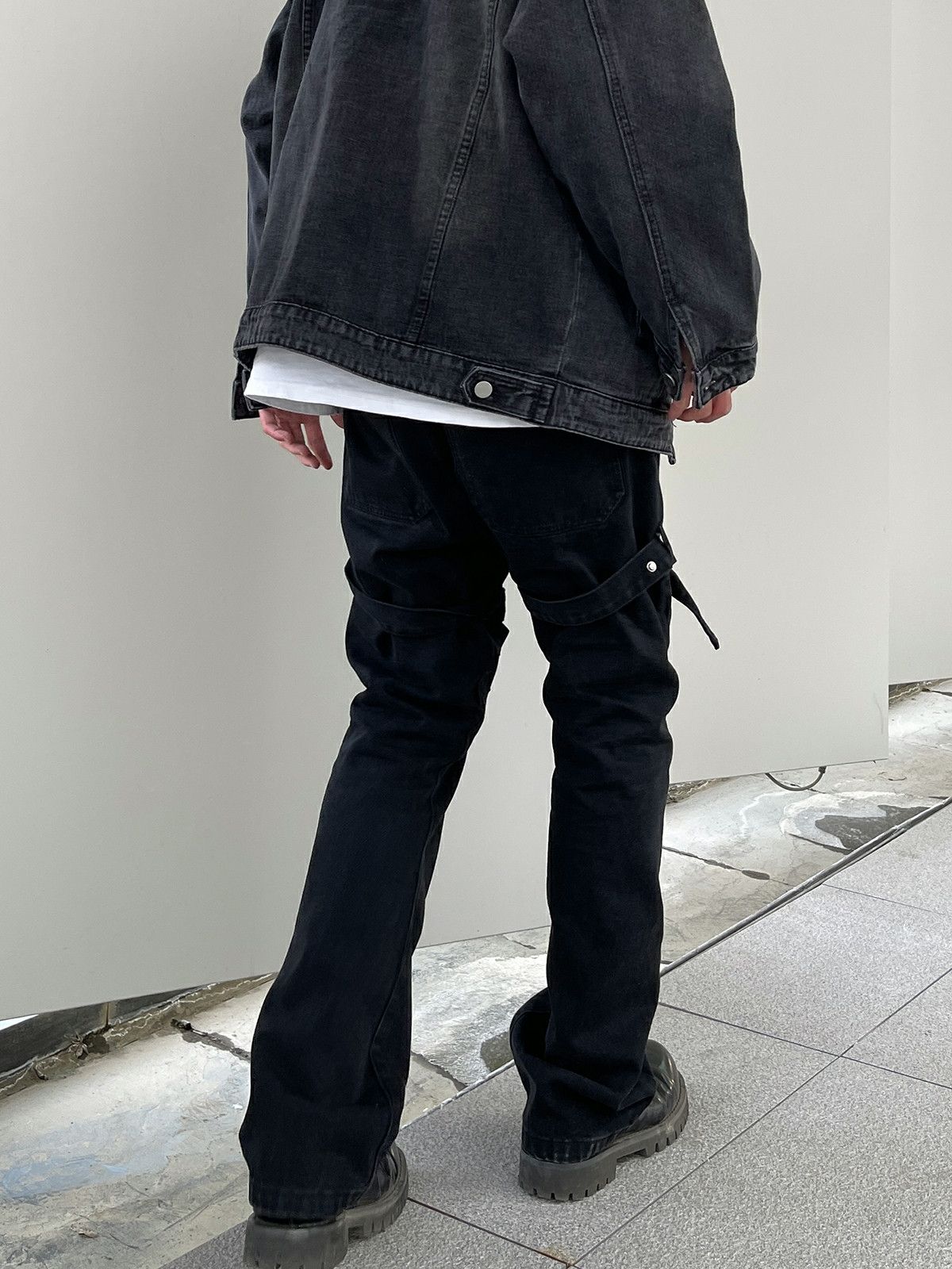 punk double knee carpenter flared pants